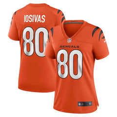 Women's Cincinnati Bengals #80 Andrei Iosivas Orange Team Game Jersey 