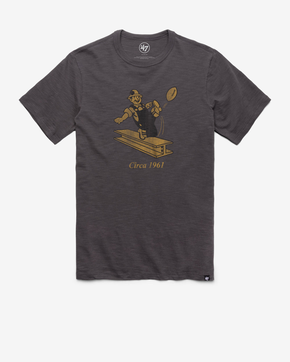 PITTSBURGH STEELERS HISTORIC GRIT '47 SCRUM TEE CHARCOAL