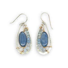 Washed Denim Drop Earrings