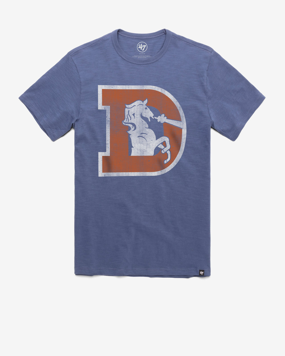 DENVER BRONCOS HISTORIC GRIT '47 SCRUM TEE BLEACHER BLUE