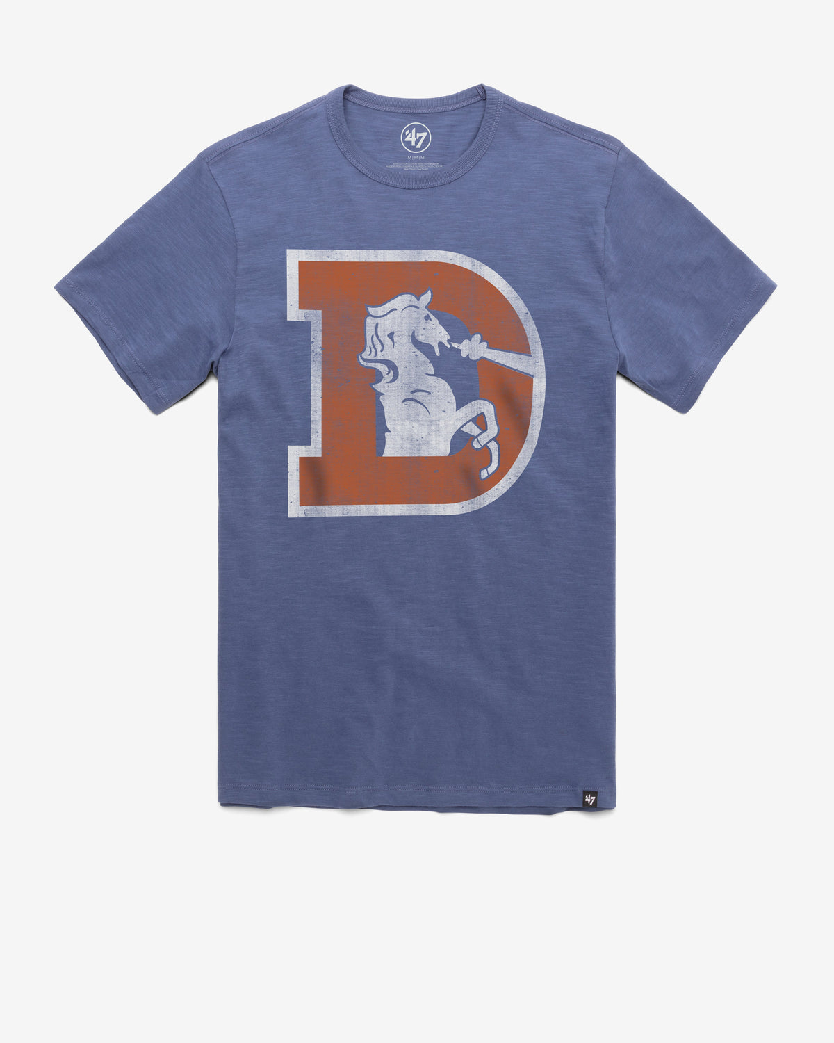 DENVER BRONCOS HISTORIC GRIT '47 SCRUM TEE BLEACHER BLUE