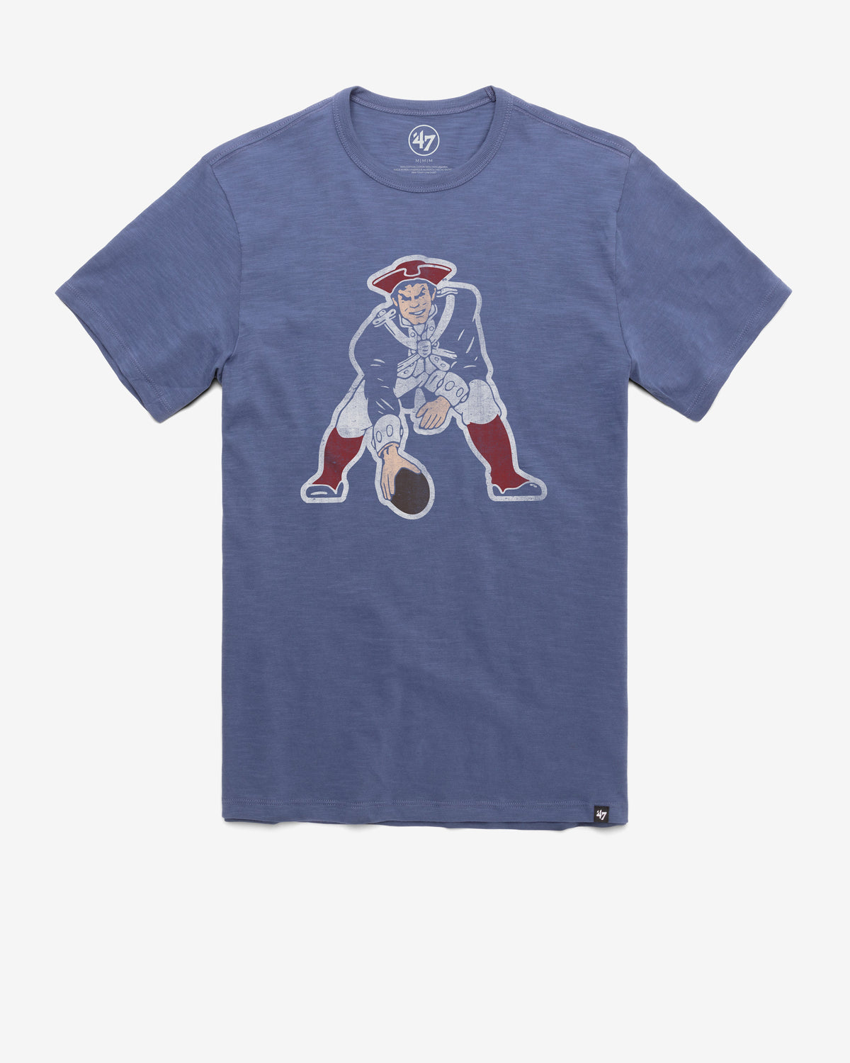NEW ENGLAND PATRIOTS HISTORIC GRIT '47 SCRUM TEE BLEACHER BLUE