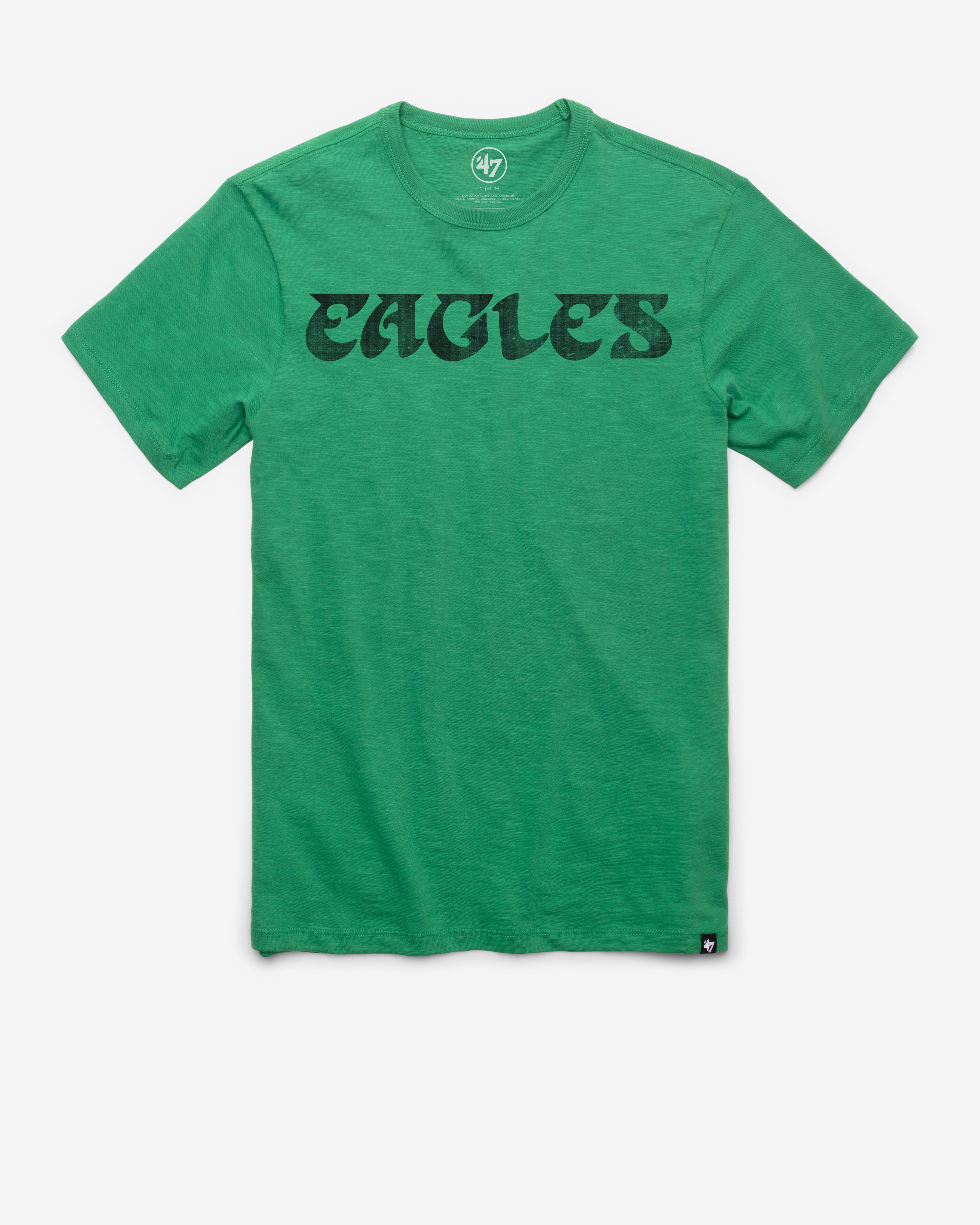PHILADELPHIA EAGLES HISTORIC GRIT WORDMARK SCRUM TEE KELLY