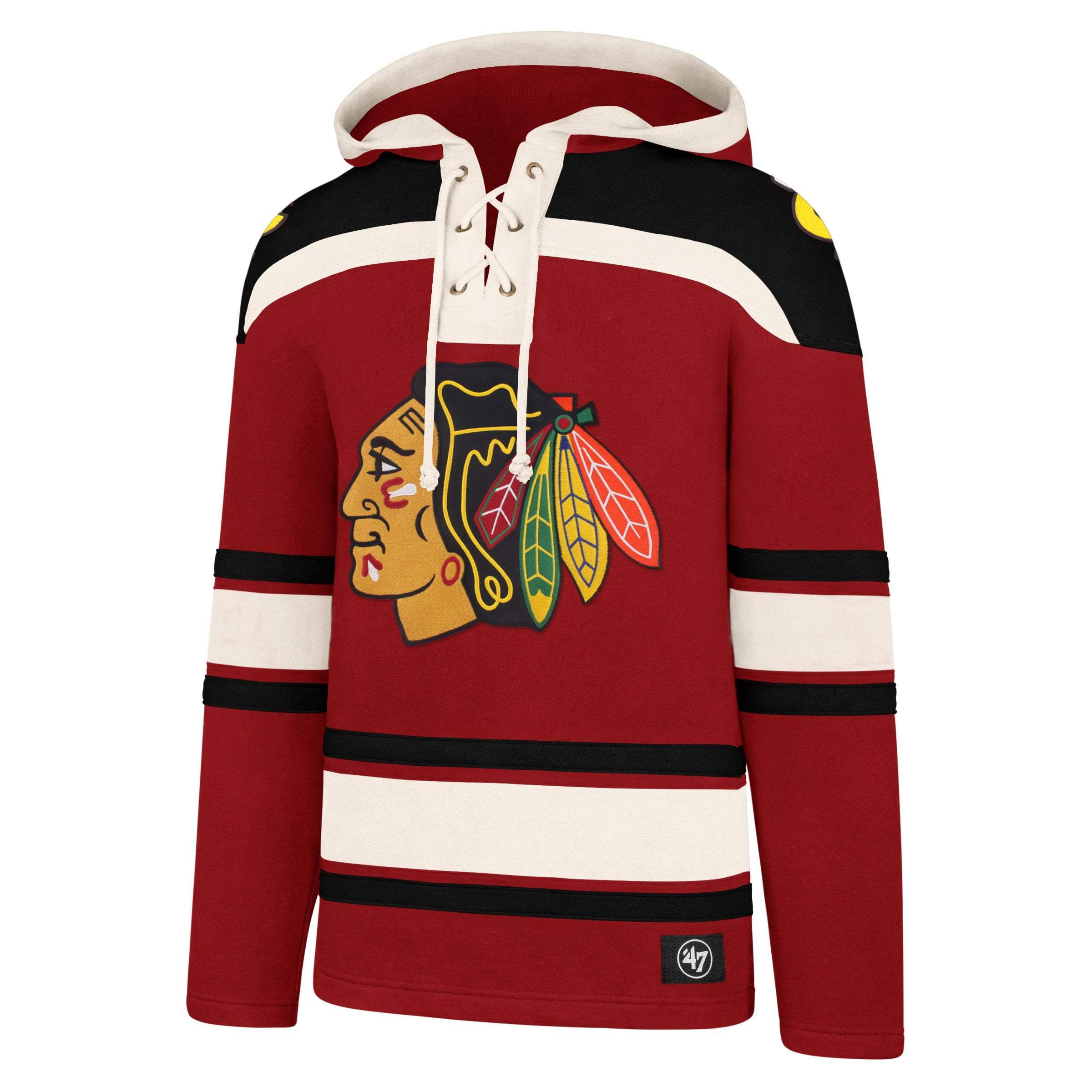 CHICAGO BLACKHAWKS SUPERIOR '47 LACER HOOD RED