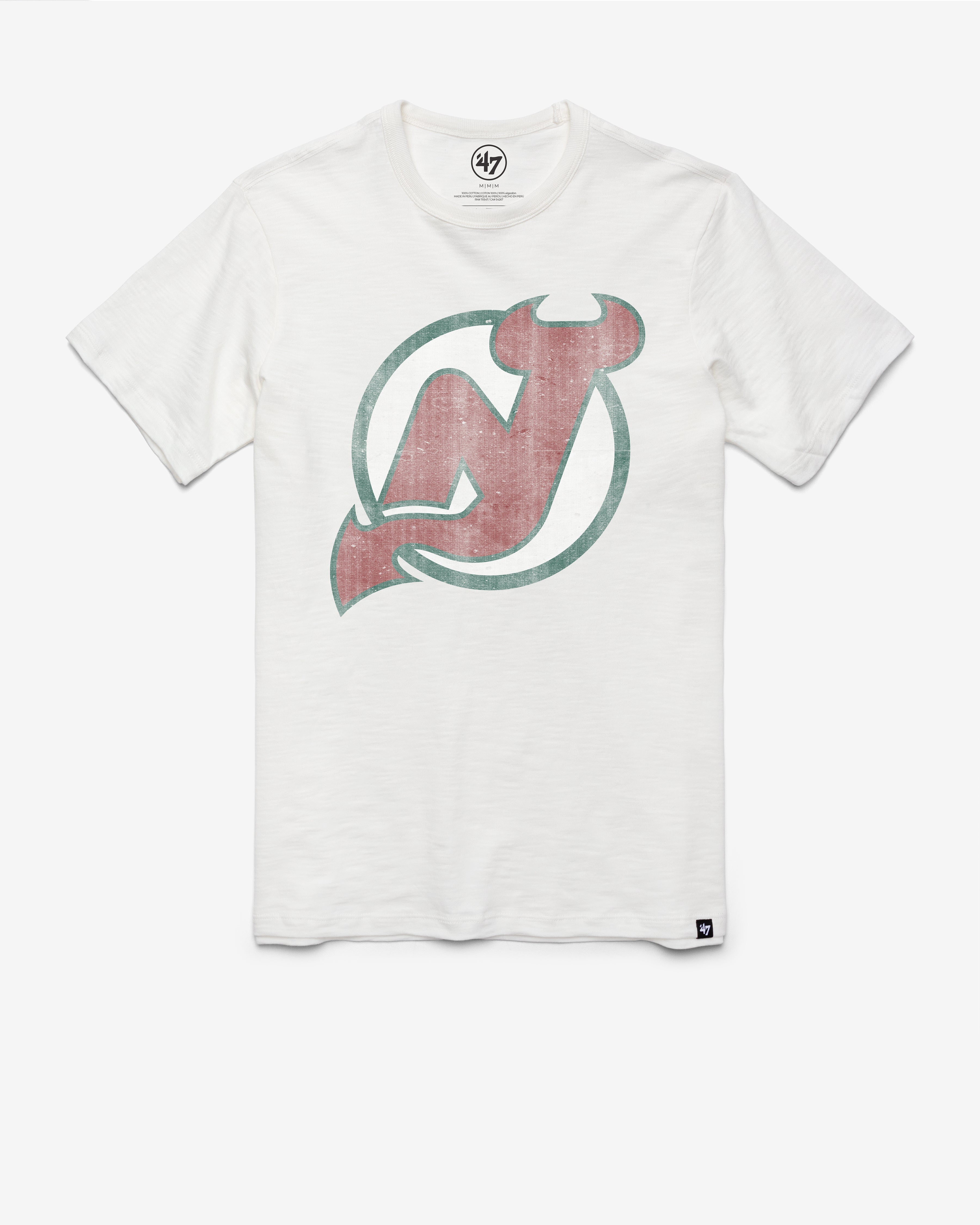 NEW JERSEY DEVILS VINTAGE GRIT '47 SCRUM TEE WHITE WASH