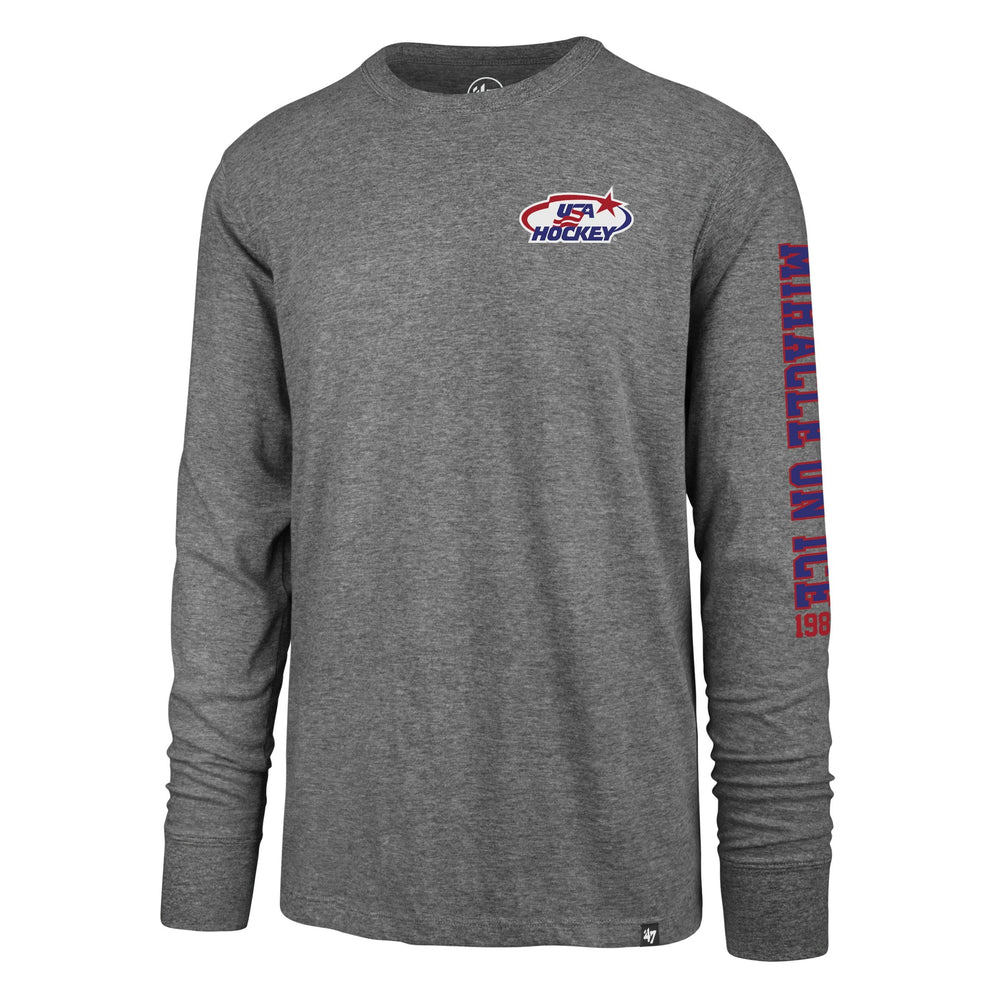 USA HOCKEY MIRACLE ON ICE '47 SUPER RIVAL LONG SLEEVE TEE SLATE GREY