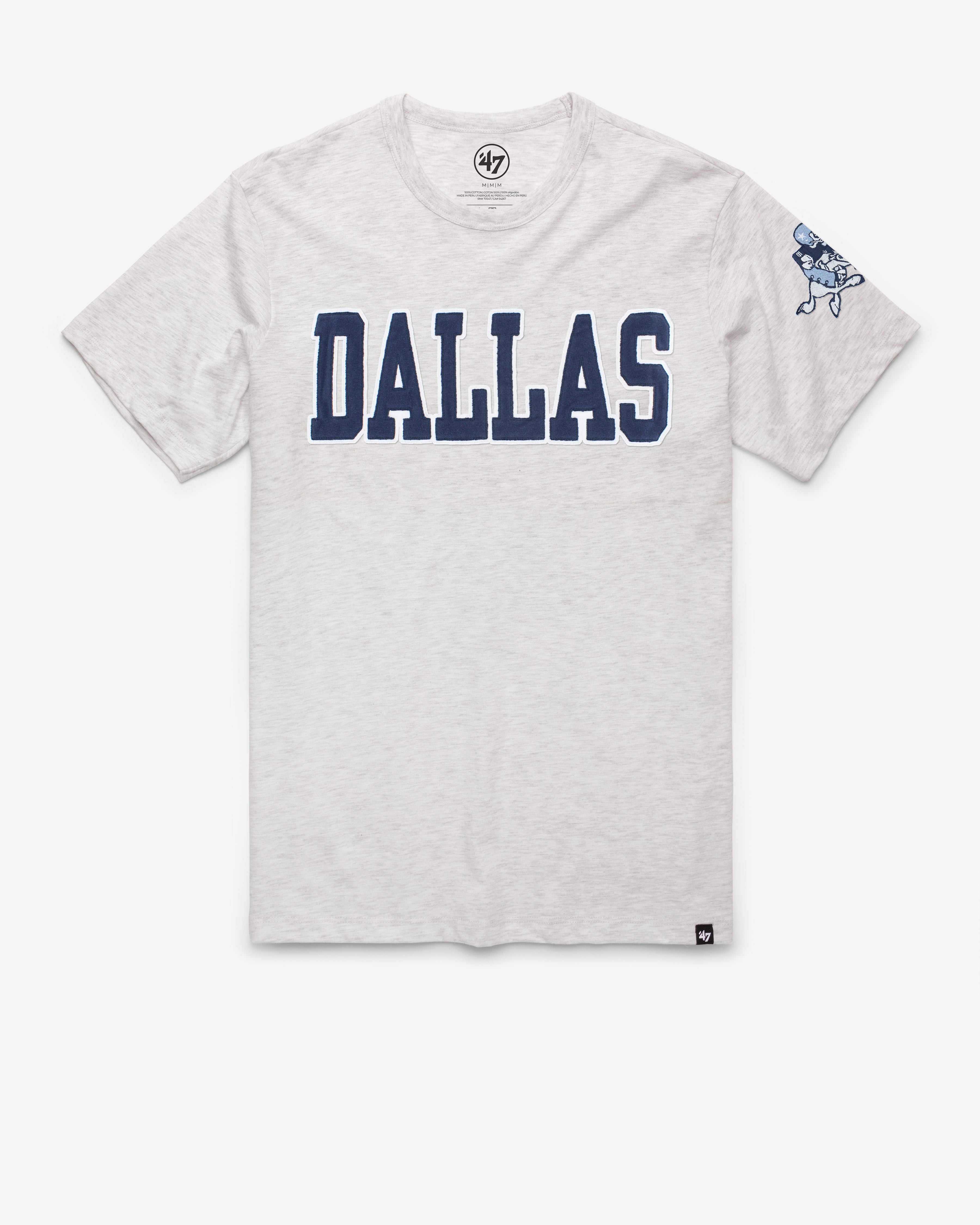 DALLAS COWBOYS HISTORIC '47 FRANKLIN FIELDHOUSE TEE RELAY GREY