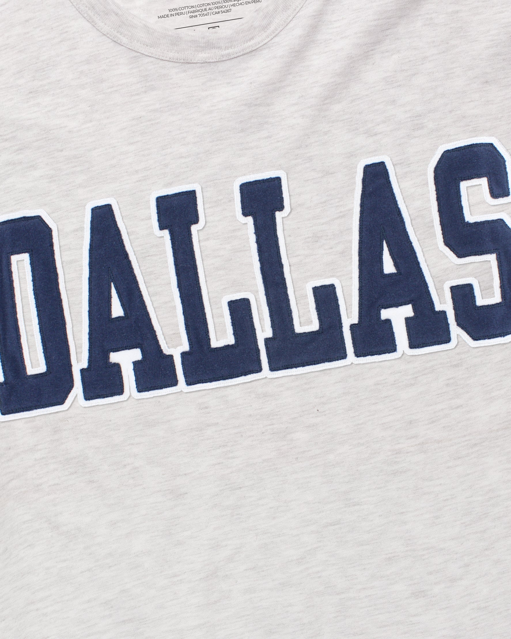 DALLAS COWBOYS HISTORIC '47 FRANKLIN FIELDHOUSE TEE RELAY GREY