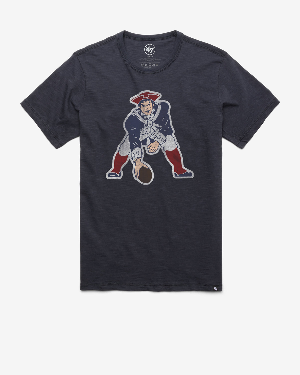 NEW ENGLAND PATRIOTS HISTORIC GRIT '47 SCRUM TEE FALL NAVY
