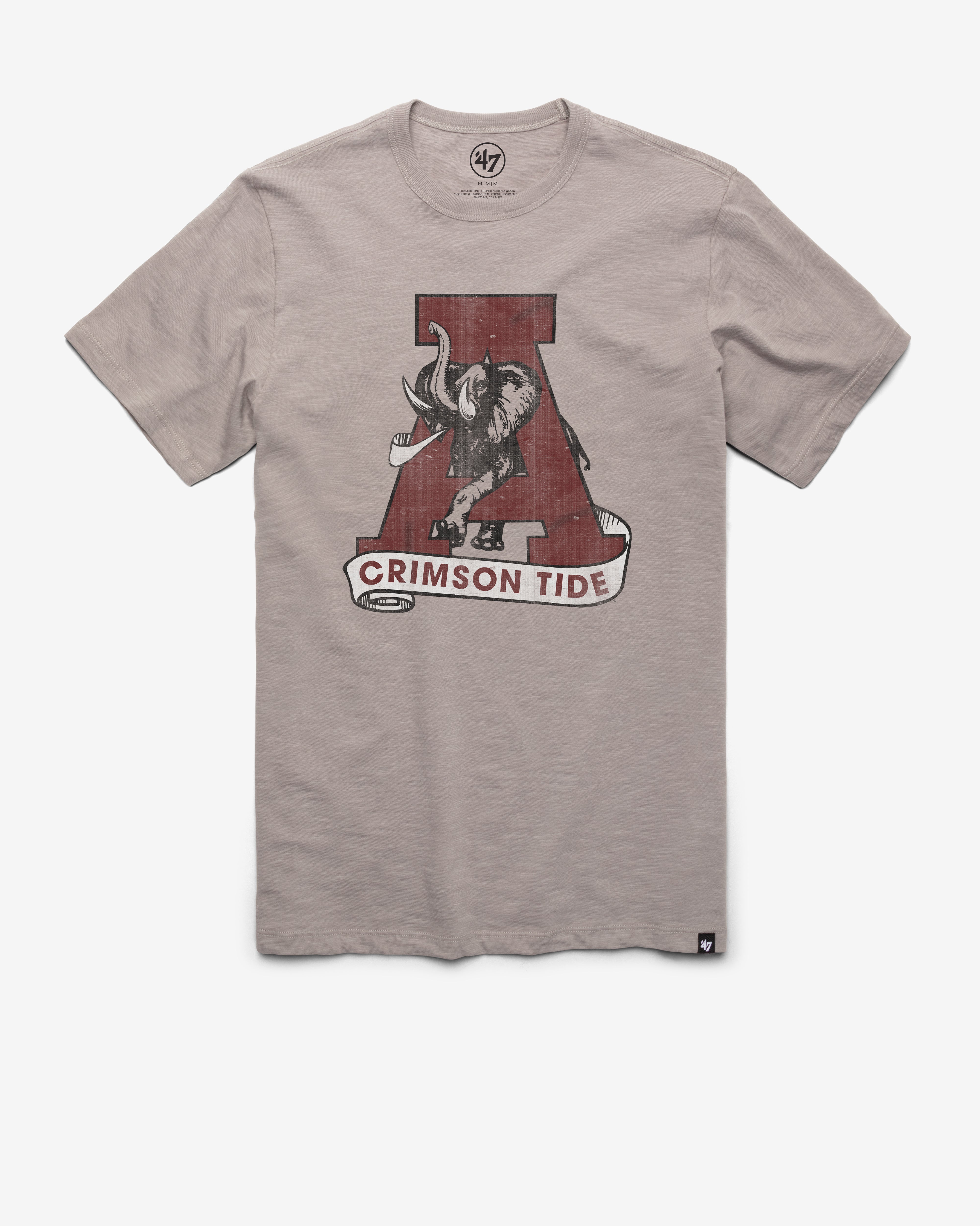 ALABAMA CRIMSON TIDE VINTAGE GRIT '47 SCRUM TEE WOLF GREY