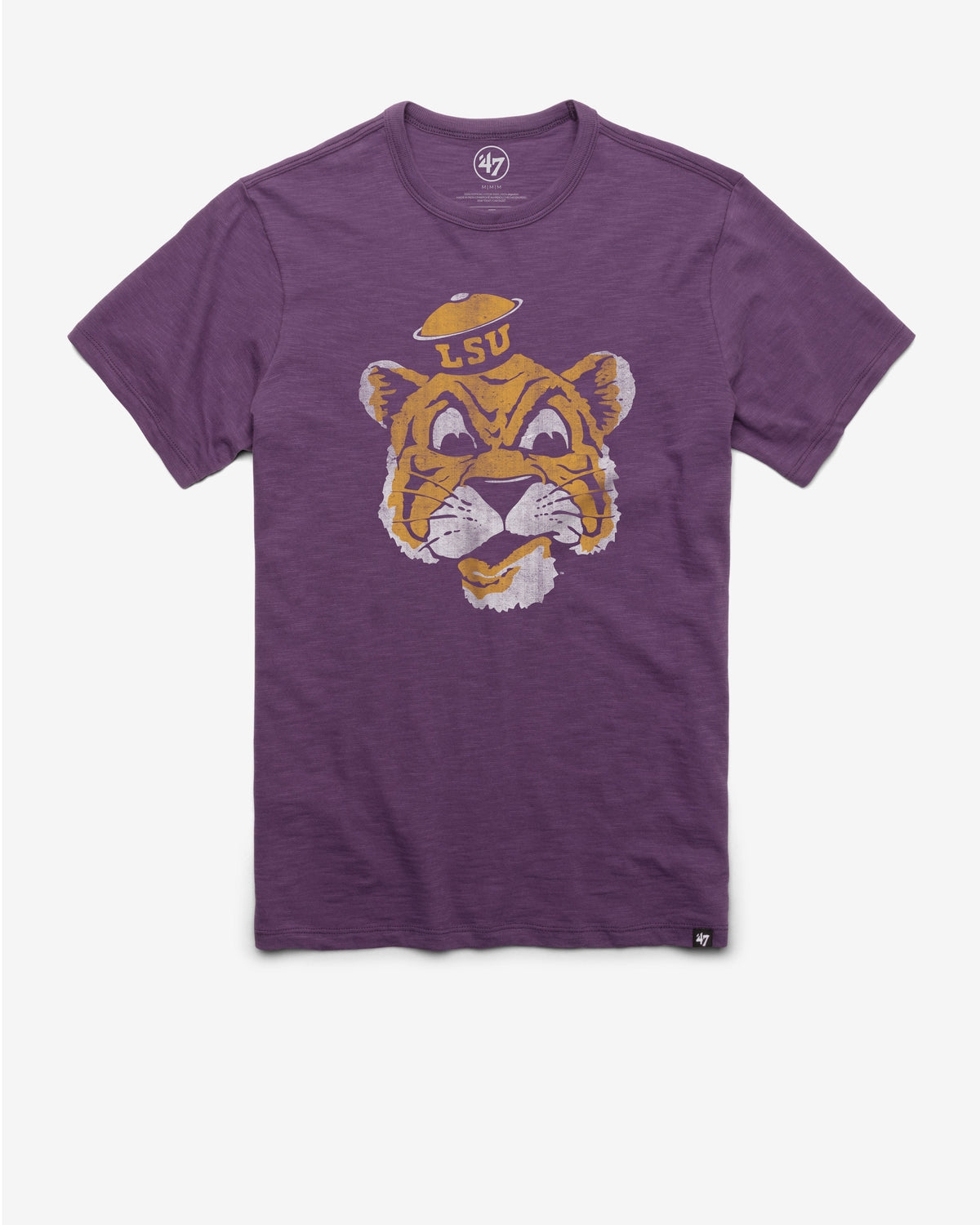 LOUISIANA STATE TIGERS LSU VINTAGE GRIT '47 SCRUM TEE GRAPE