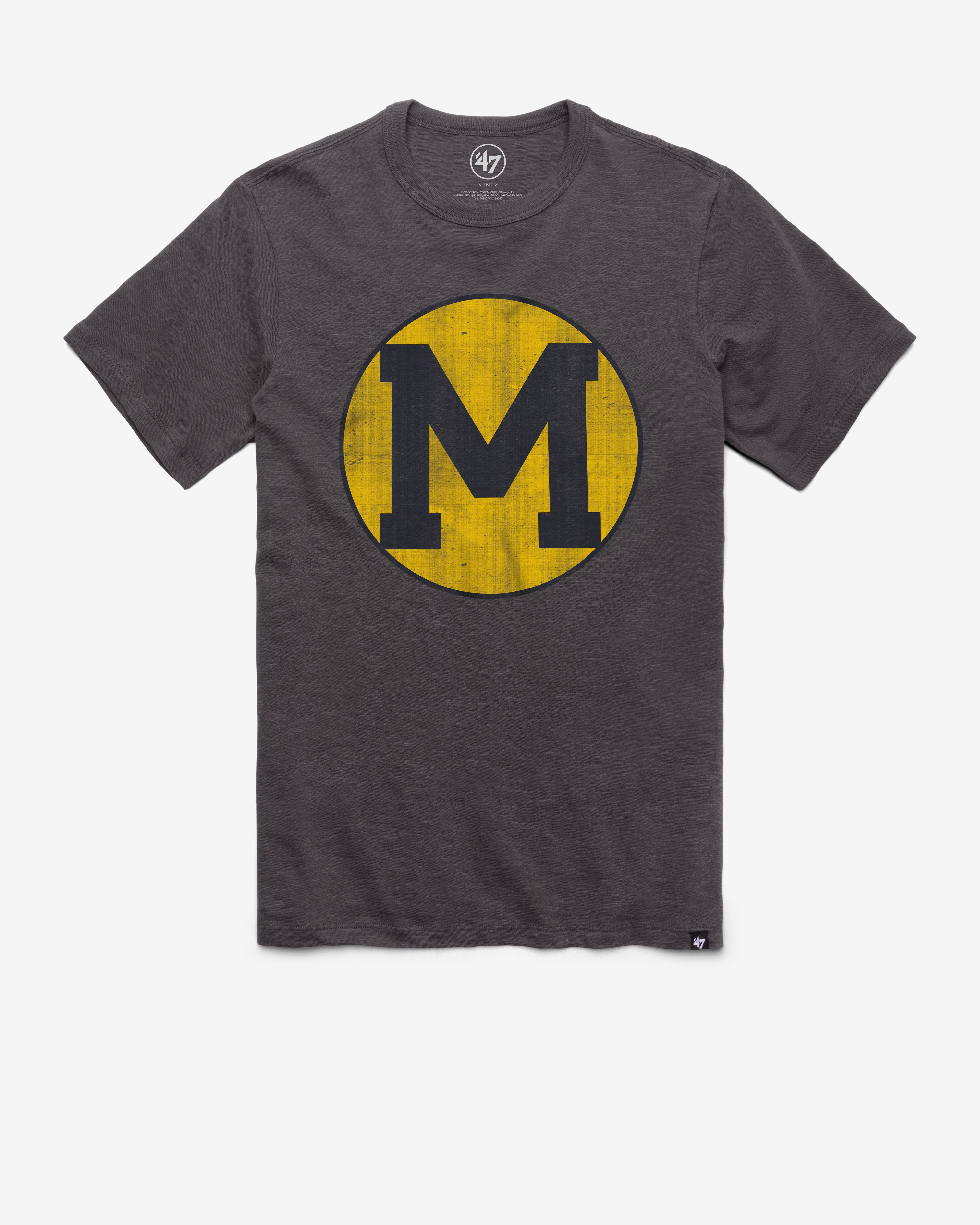 MICHIGAN WOLVERINES VINTAGE '47 GRIT SCRUM TEE CHARCOAL