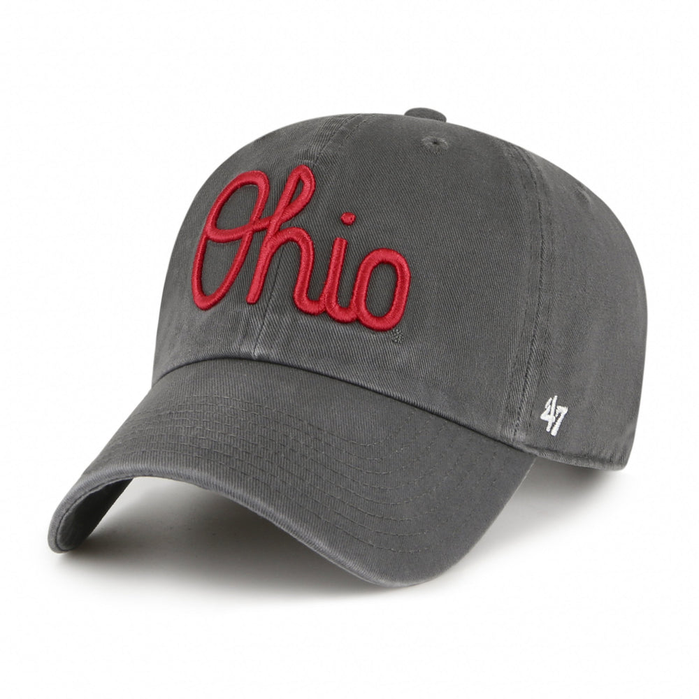OHIO STATE BUCKEYES VINTAGE SCRIPT '47 CLEAN UP CHARCOAL
