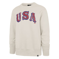 USA HOCKEY VINTAGE 1968 DISTRESSED IMPRINT '47 HEADLINE CREW DUNE