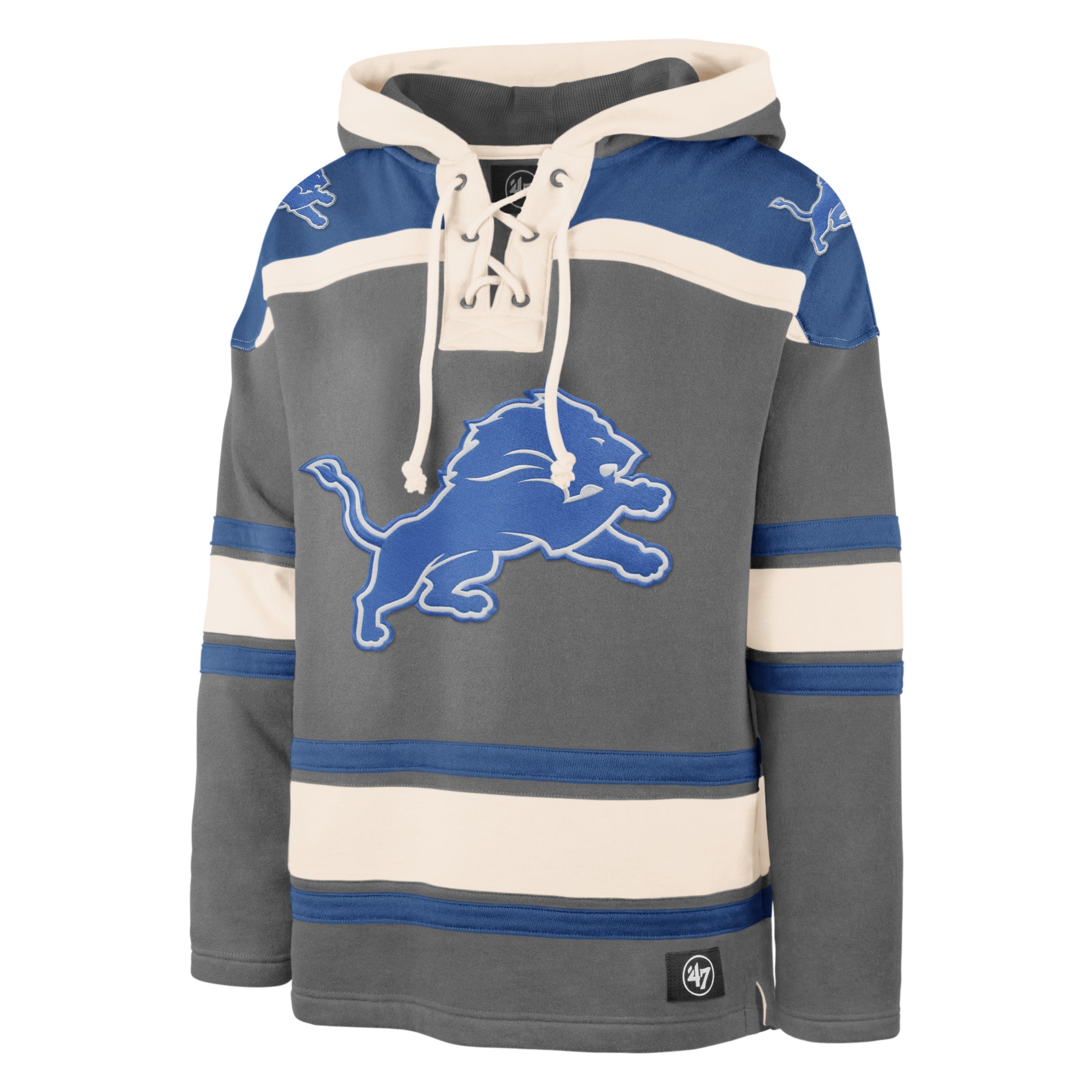 DETROIT LIONS SUPERIOR '47 LACER HOOD WOLF GREY