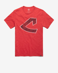 CLEVELAND GUARDIANS COOPERSTOWN GRIT '47 SCRUM TEE RESCUE RED