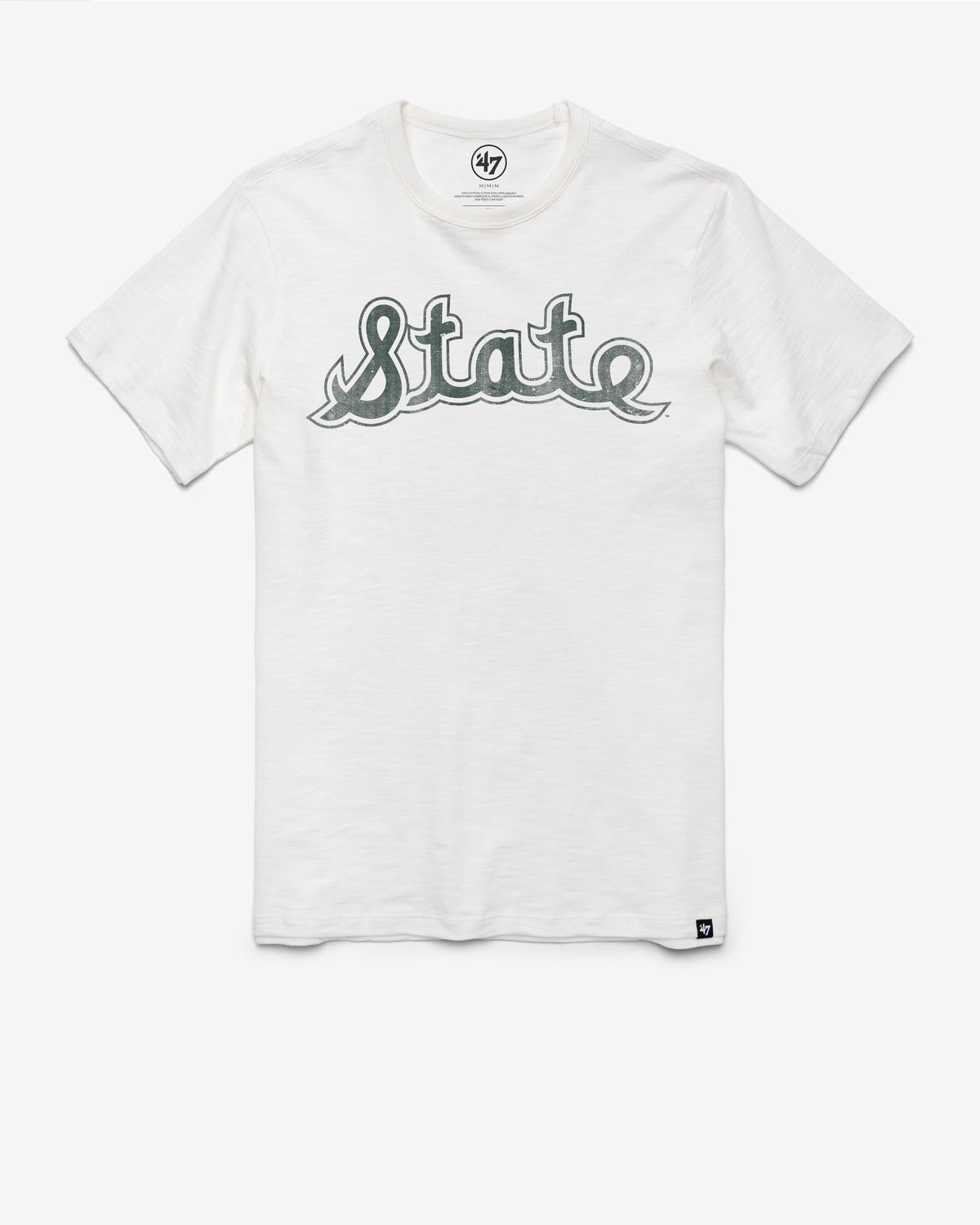 MICHIGAN STATE SPARTANS '47 VINTAGE GRIT SCRUM TEE WHITE WASH