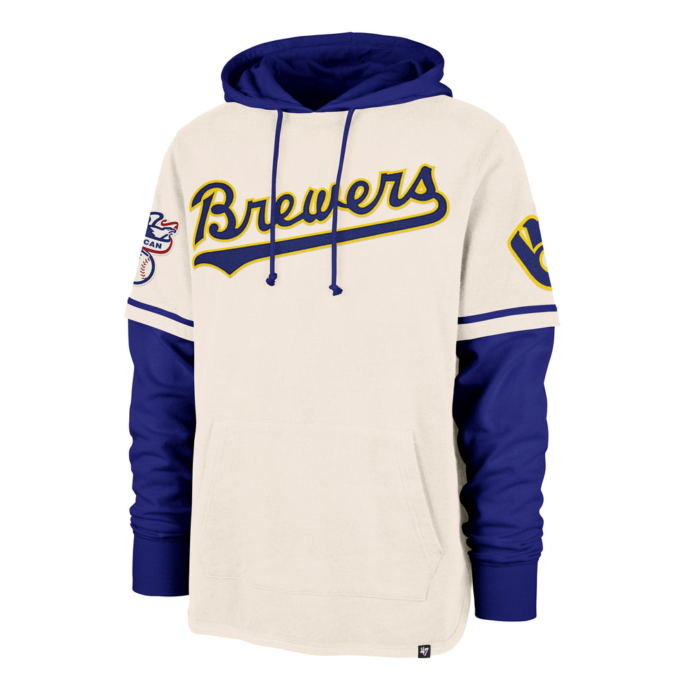 MILWAUKEE BREWERS COOPERSTOWN TRIFECTA '47 SHORTSTOP PULLOVER CREAM