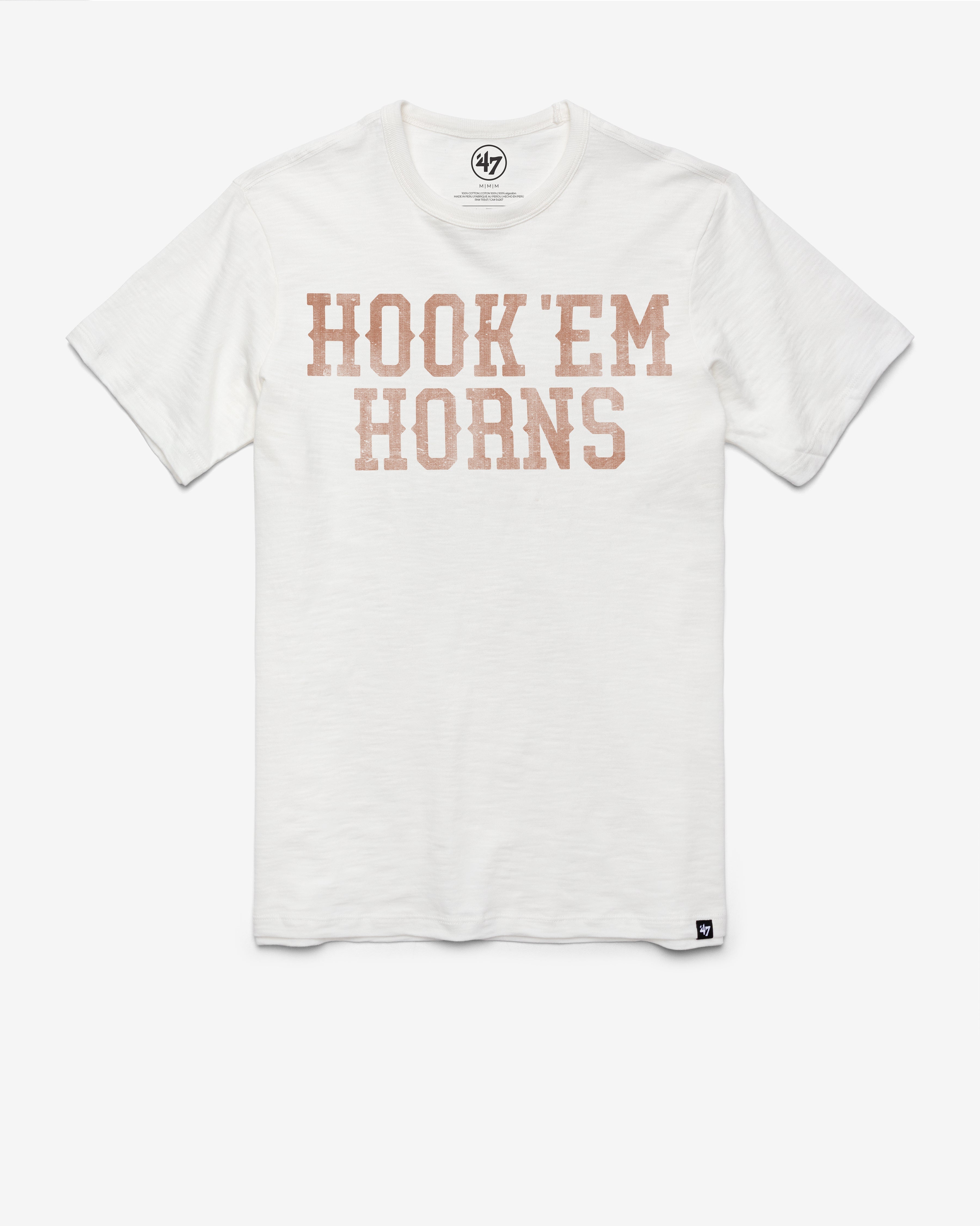 TEXAS LONGHORNS GRIT WORDMARK '47 SCRUM TEE WHITE WASH