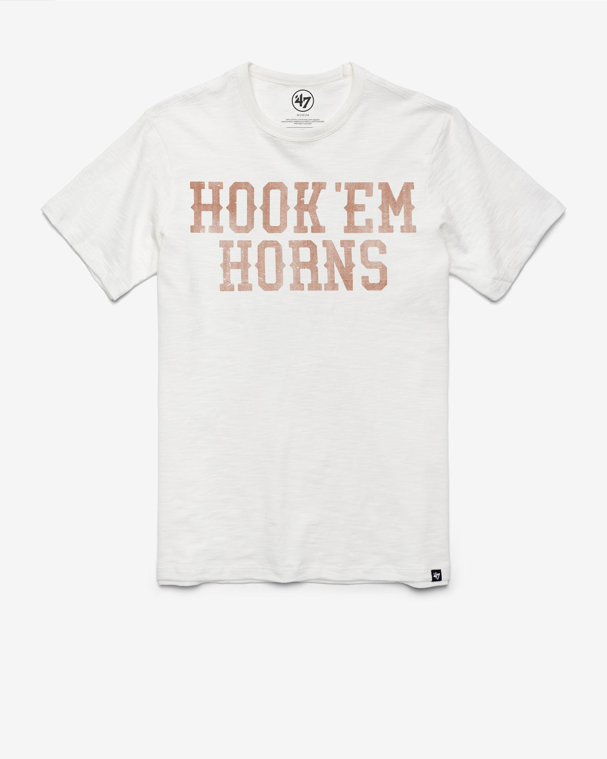 TEXAS LONGHORNS GRIT WORDMARK '47 SCRUM TEE WHITE WASH