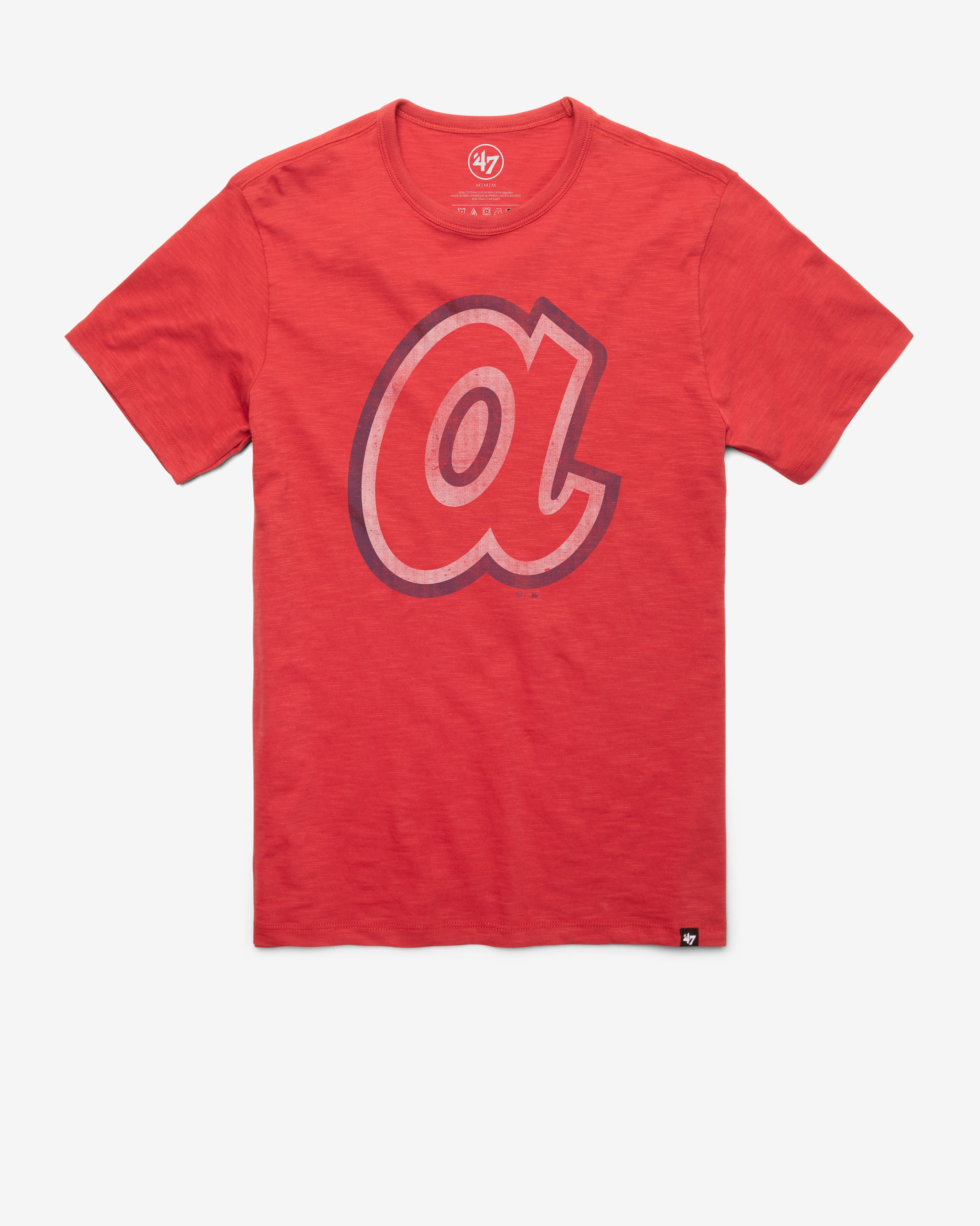 ATLANTA BRAVES COOPERSTOWN GRIT '47 SCRUM TEE RESCUE RED