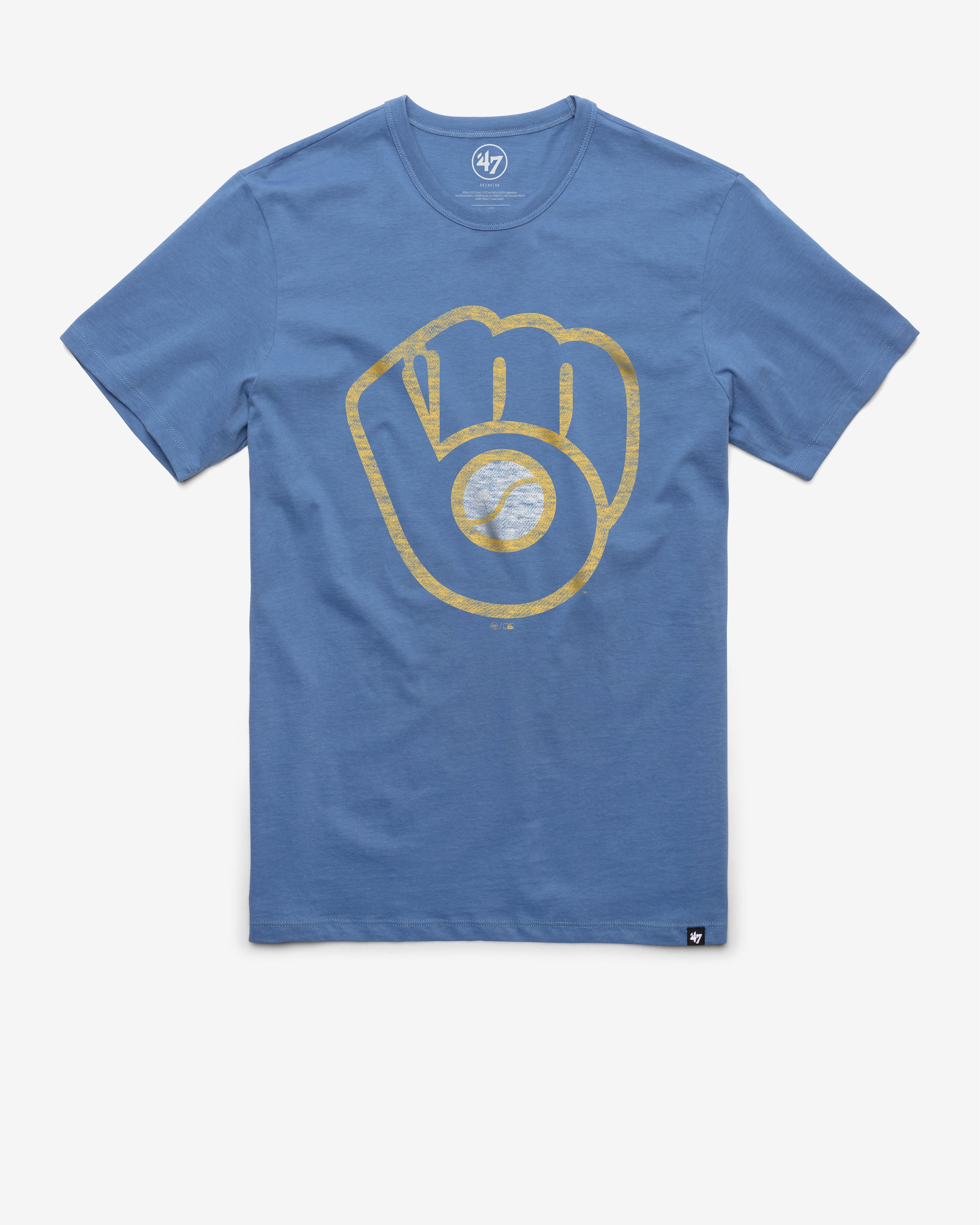 MILWAUKEE BREWERS COOPERSTOWN PREMIER '47 FRANKLIN TEE CADET BLUE