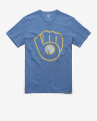 MILWAUKEE BREWERS COOPERSTOWN PREMIER '47 FRANKLIN TEE CADET BLUE