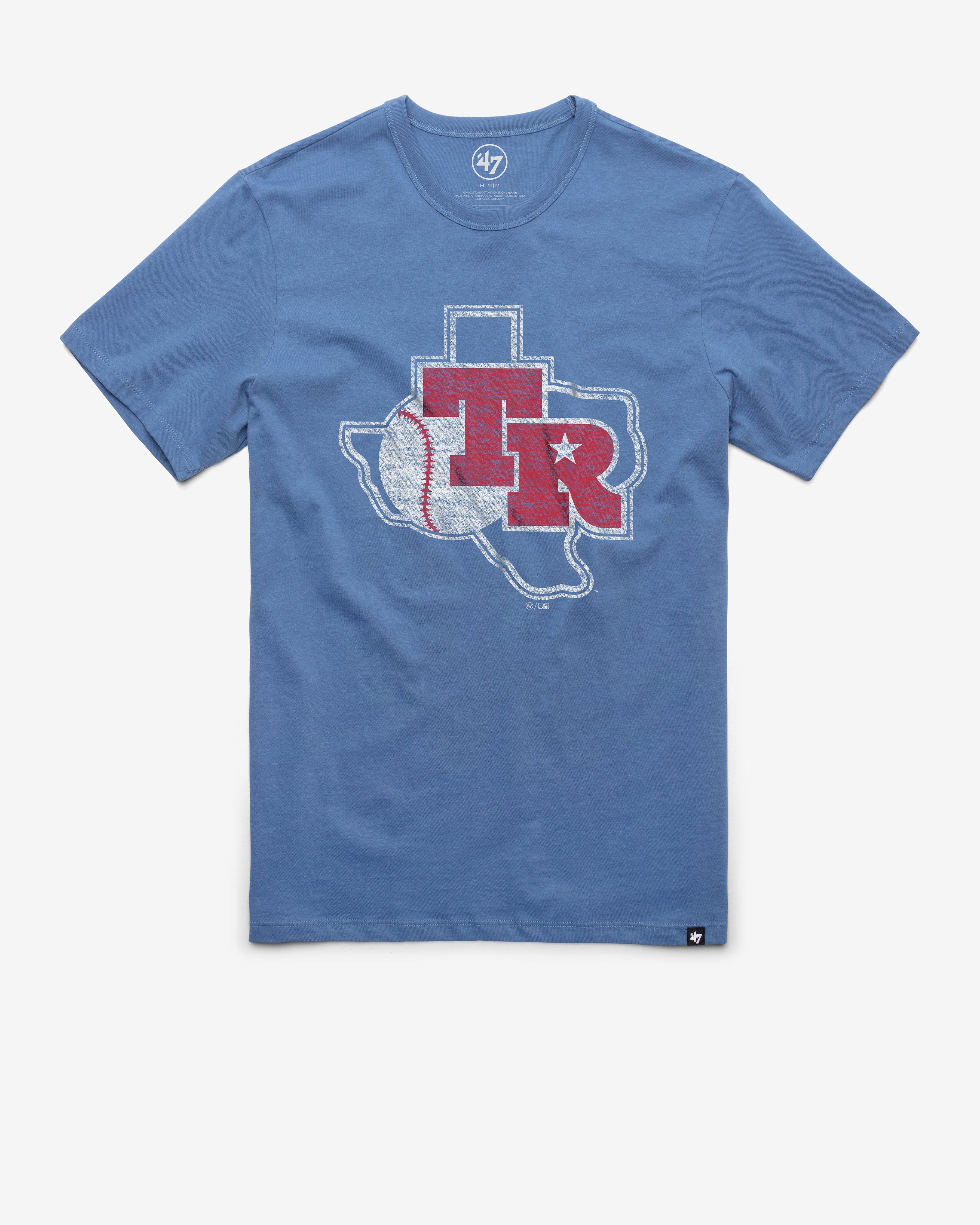 TEXAS RANGERS COOPERSTOWN PREMIER '47 FRANKLIN TEE CADET BLUE
