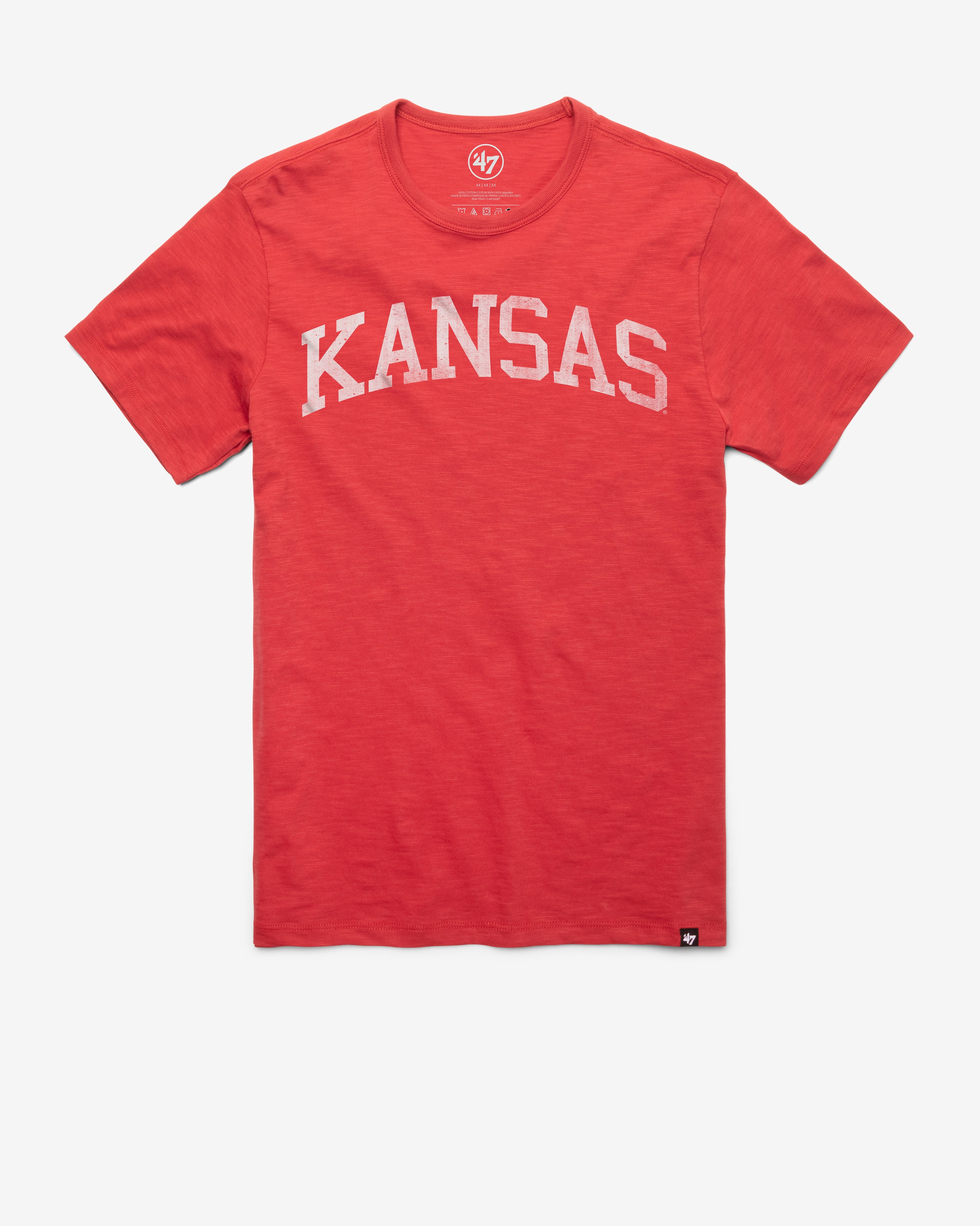 KANSAS JAYHAWKS CLASSIC BLOCK '47 SCRUM TEE RESCUE RED