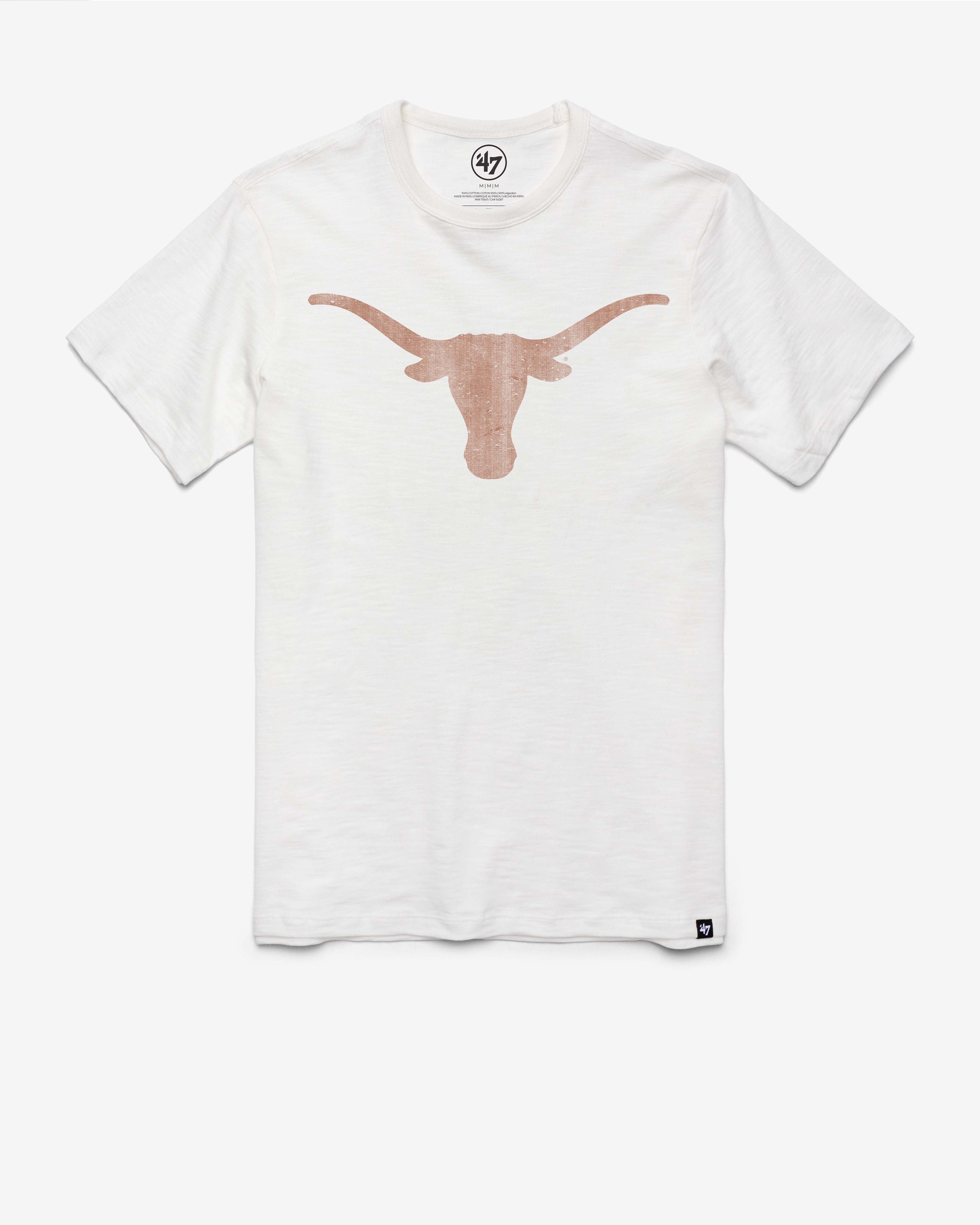TEXAS LONGHORNS GRIT '47 SCRUM TEE WHITE WASH