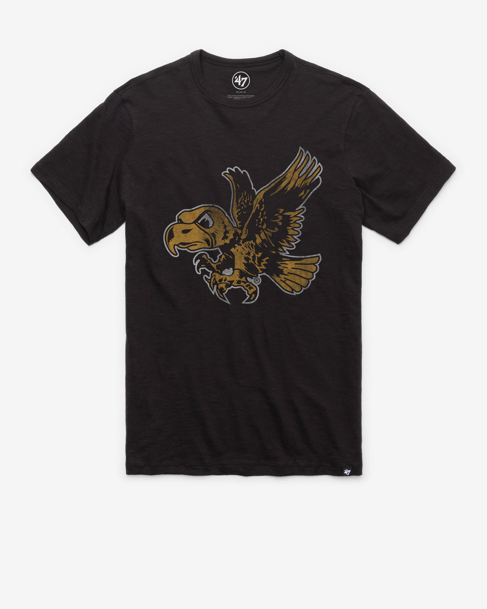 IOWA HAWKEYES VINTAGE GRIT '47 SCRUM TEE JET BLACK