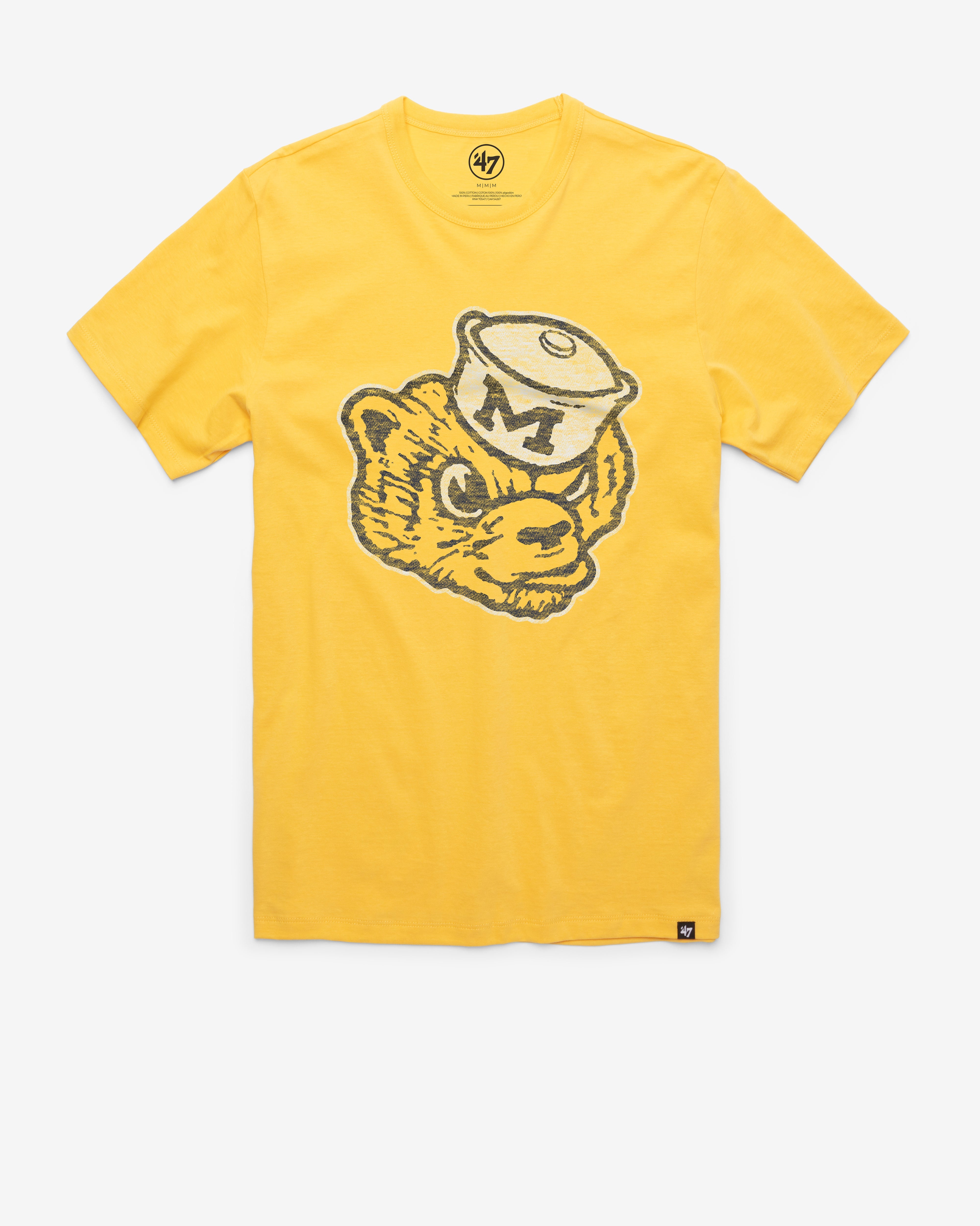 MICHIGAN WOLVERINES VINTAGE PREMIER '47 FRANKLIN TEE GOLDFINCH