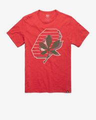 OHIO STATE BUCKEYES VINTAGE GRIT '47 SCRUM TEE RESCUE RED