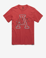 ARKANSAS RAZORBACKS VINTAGE PREMIER '47 FRANKLIN TEE MISSION RED