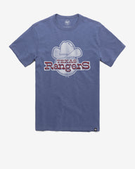 TEXAS RANGERS COOPERSTOWN GRIT '47 SCRUM TEE BLEACHER BLUE