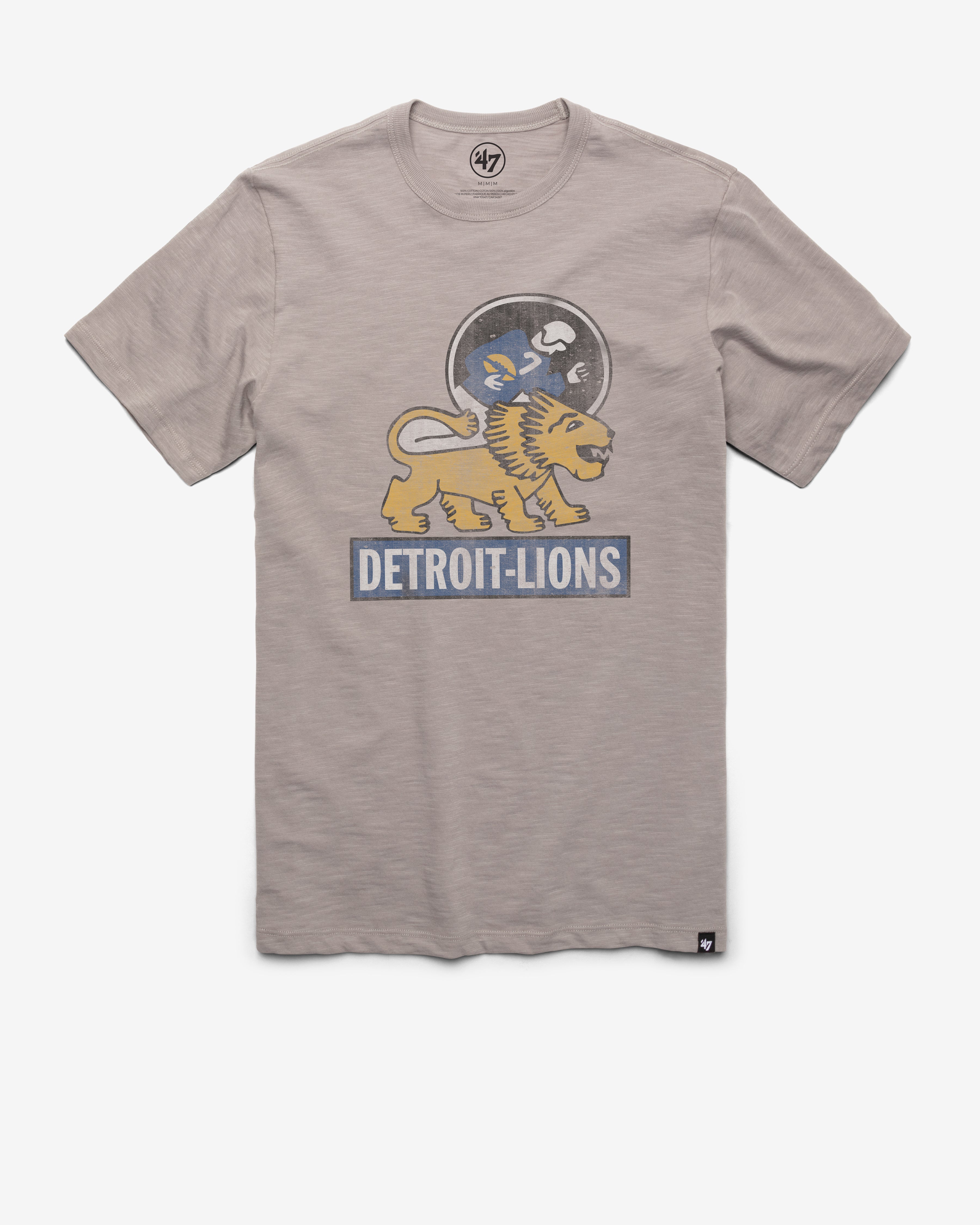DETROIT LIONS HISTORIC GRIT '47 SCRUM TEE WOLF GREY