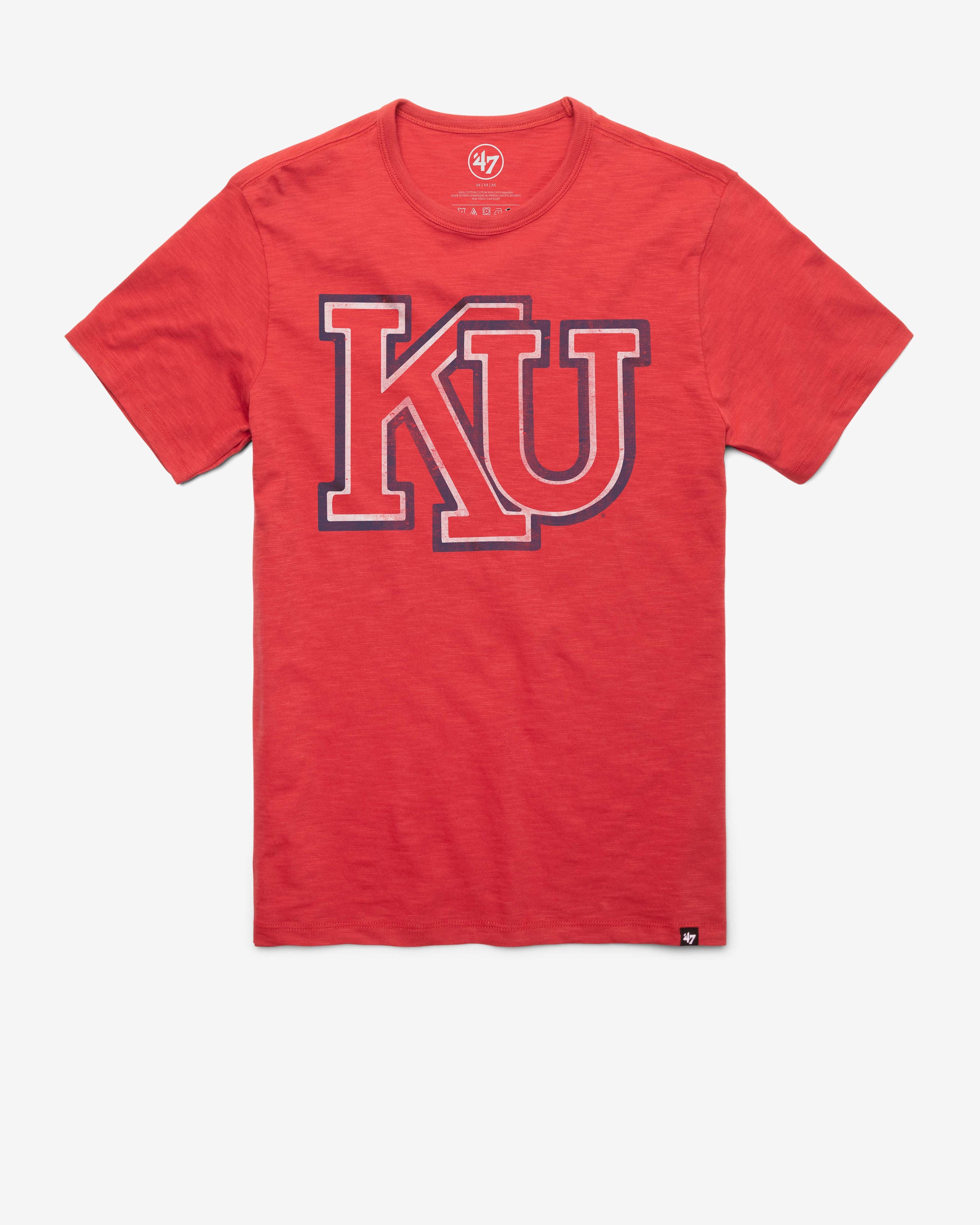 KANSAS JAYHAWKS VINTAGE GRIT '47 SCRUM TEE RESCUE RED