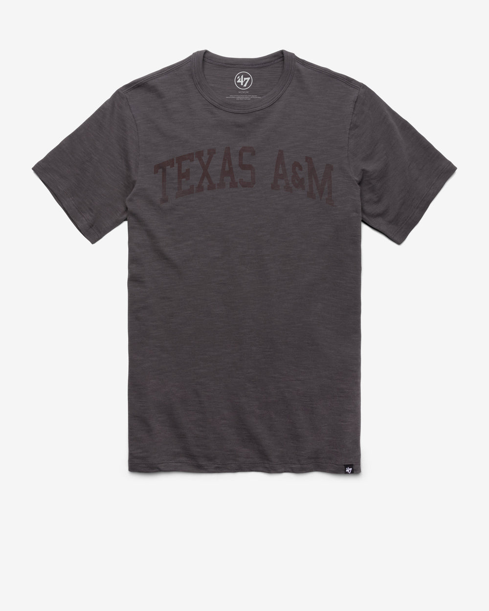 TEXAS A&M AGGIES CLASSIC BLOCK '47 SCRUM TEE CHARCOAL