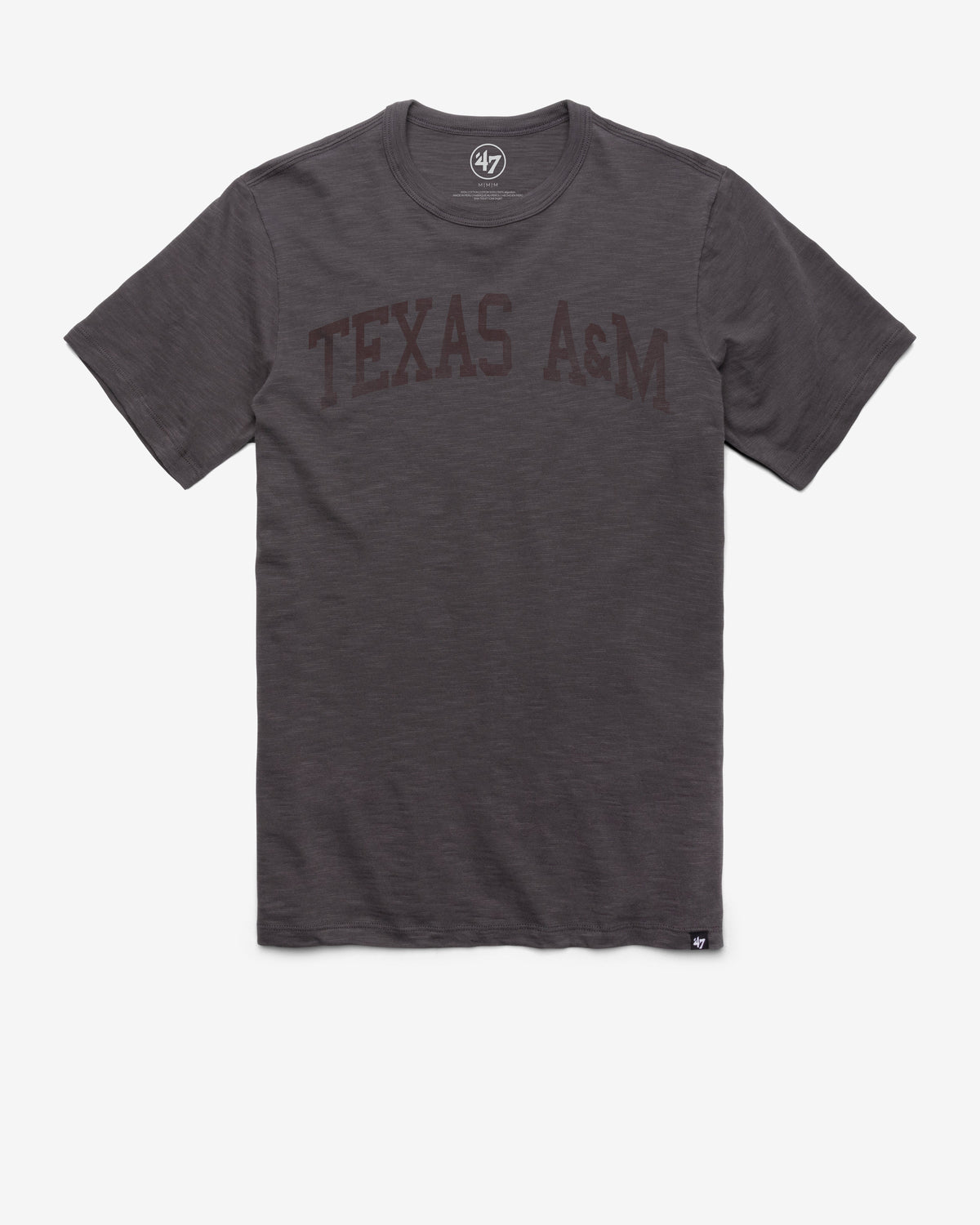TEXAS A&M AGGIES CLASSIC BLOCK '47 SCRUM TEE CHARCOAL