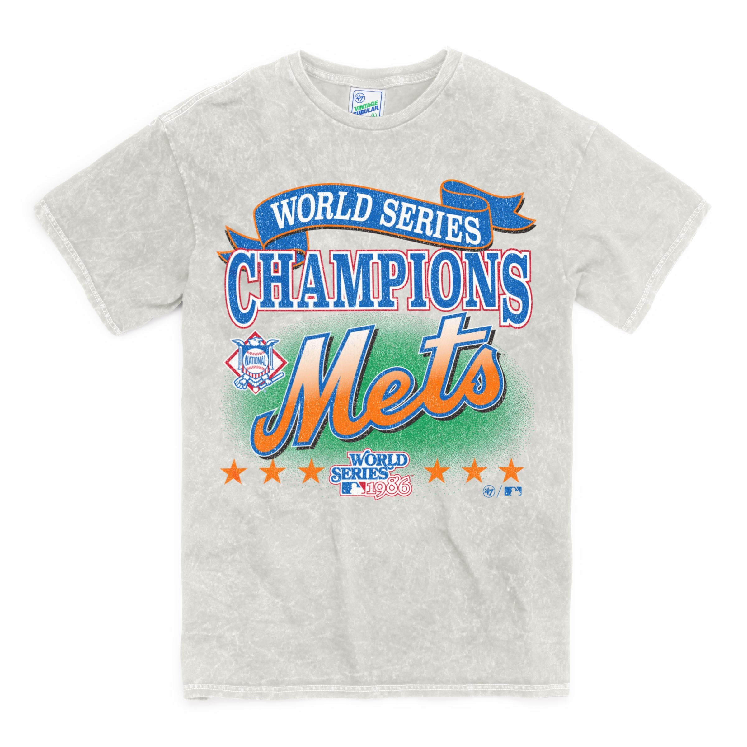 NEW YORK METS 1986 WORLD SERIES ROCKER '47 VINTAGE TUBULAR TEE DUNE