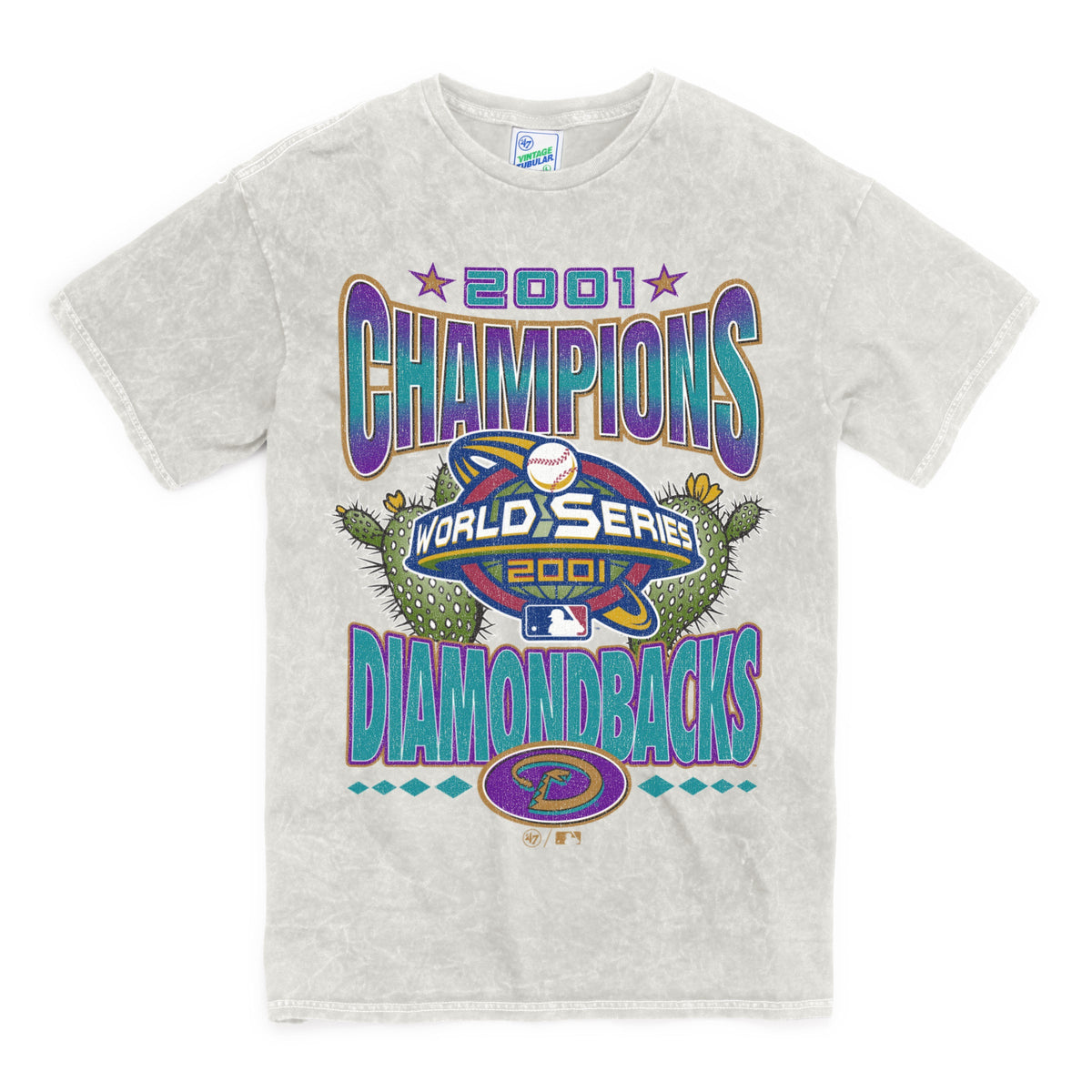 ARIZONA DIAMONDBACKS 2001 WORLD SERIES ROCKER '47 VINTAGE TUBULAR TEE DUNE