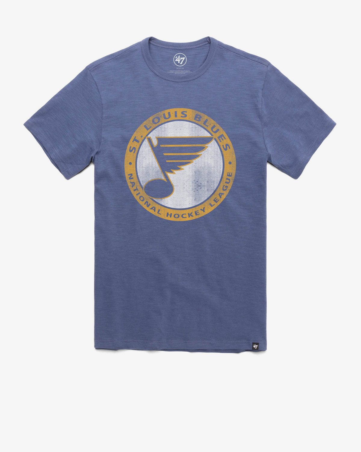 ST. LOUIS BLUES VINTAGE GRIT '47 SCRUM TEE BLEACHER BLUE