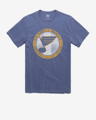 ST. LOUIS BLUES VINTAGE GRIT '47 SCRUM TEE BLEACHER BLUE