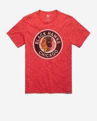 CHICAGO BLACKHAWKS VINTAGE GRIT '47 SCRUM TEE RESCUE RED