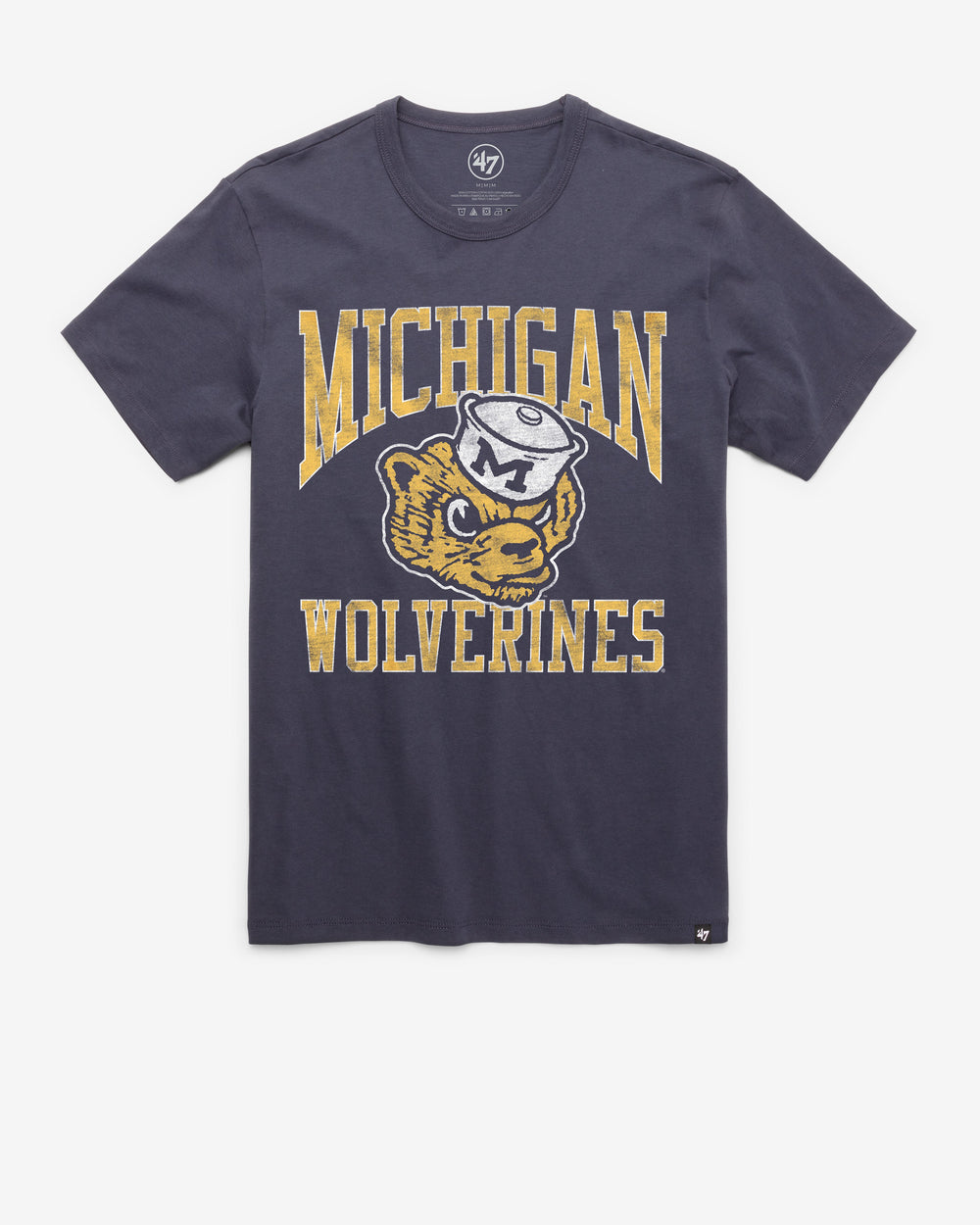 MICHIGAN WOLVERINES VINTAGE BIG UPS '47 FRANKLIN TEE MEN ATLAS BLUE