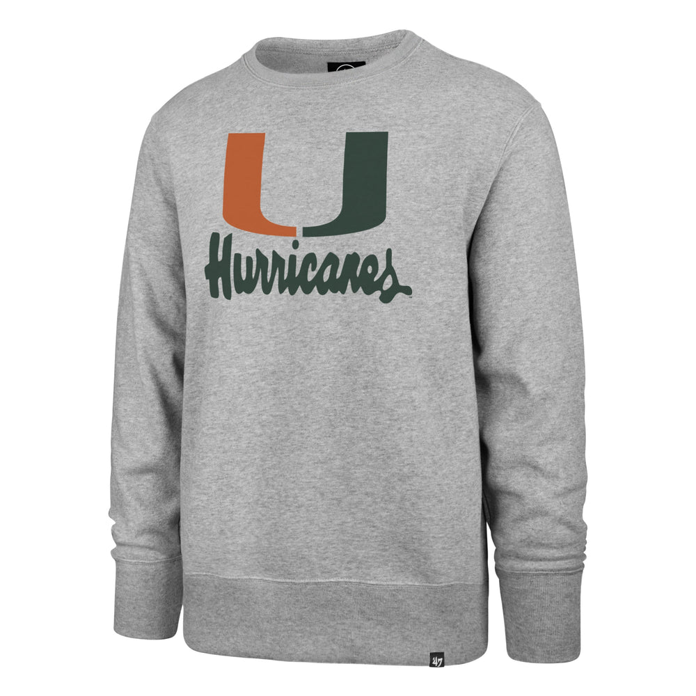MIAMI HURRICANES VINTAGE IMPRINT '47 HEADLINE CREW SLATE GREY