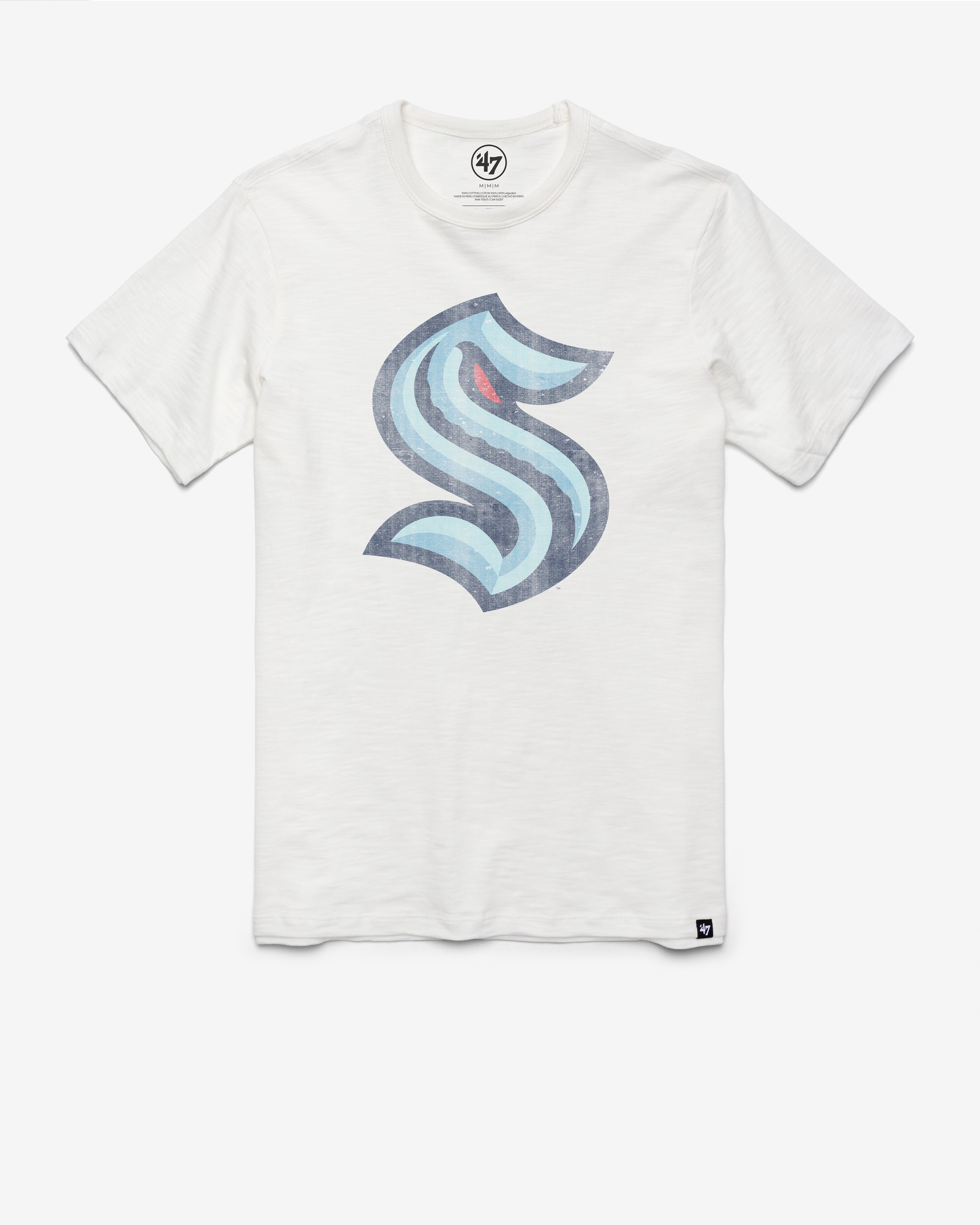 SEATTLE KRAKEN GRIT '47 SCRUM TEE WHITE WASH