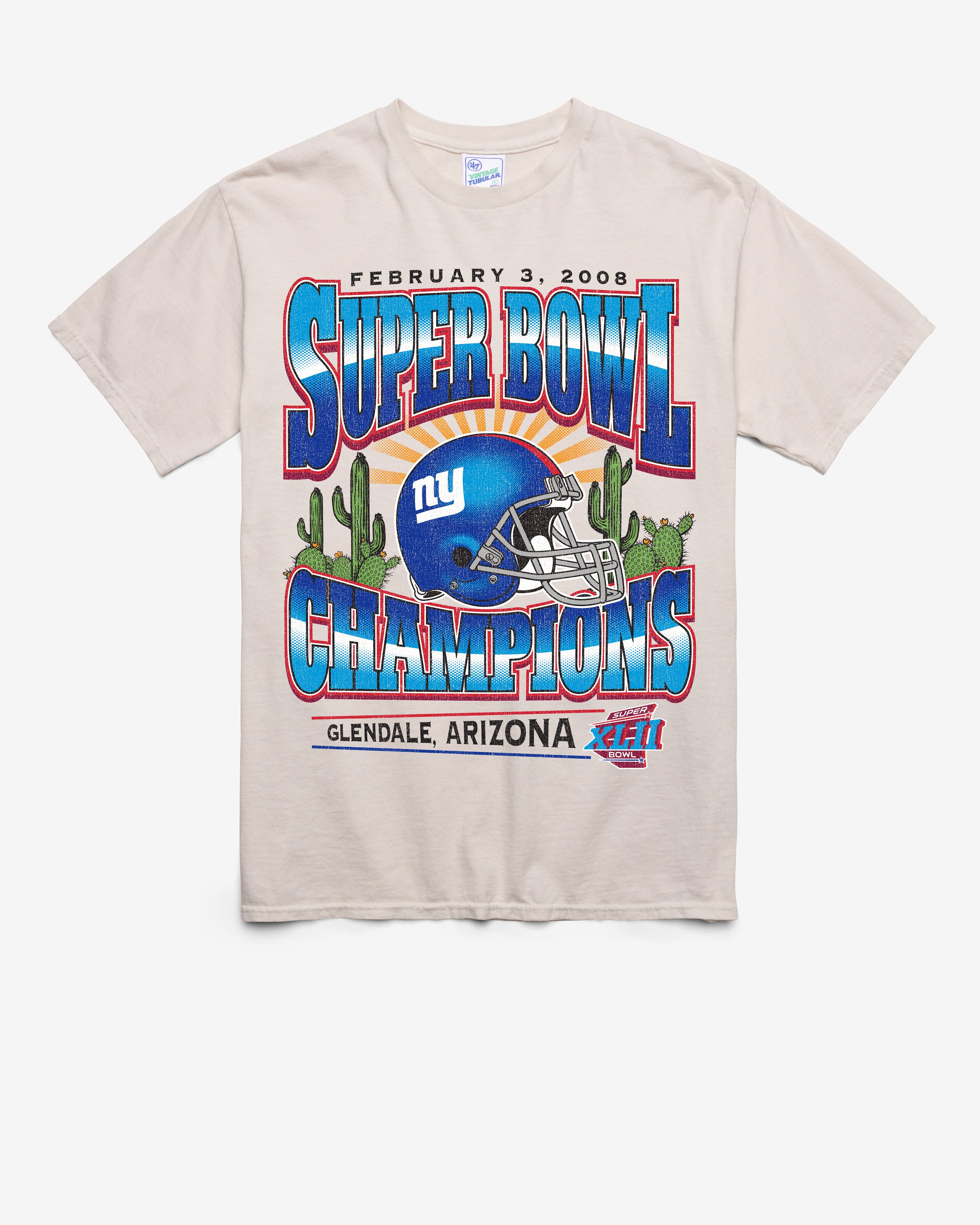 NEW YORK GIANTS SUPER BOWL GRIDIRON LOCKER '47 VINTAGE TUBULAR TEE DUNE