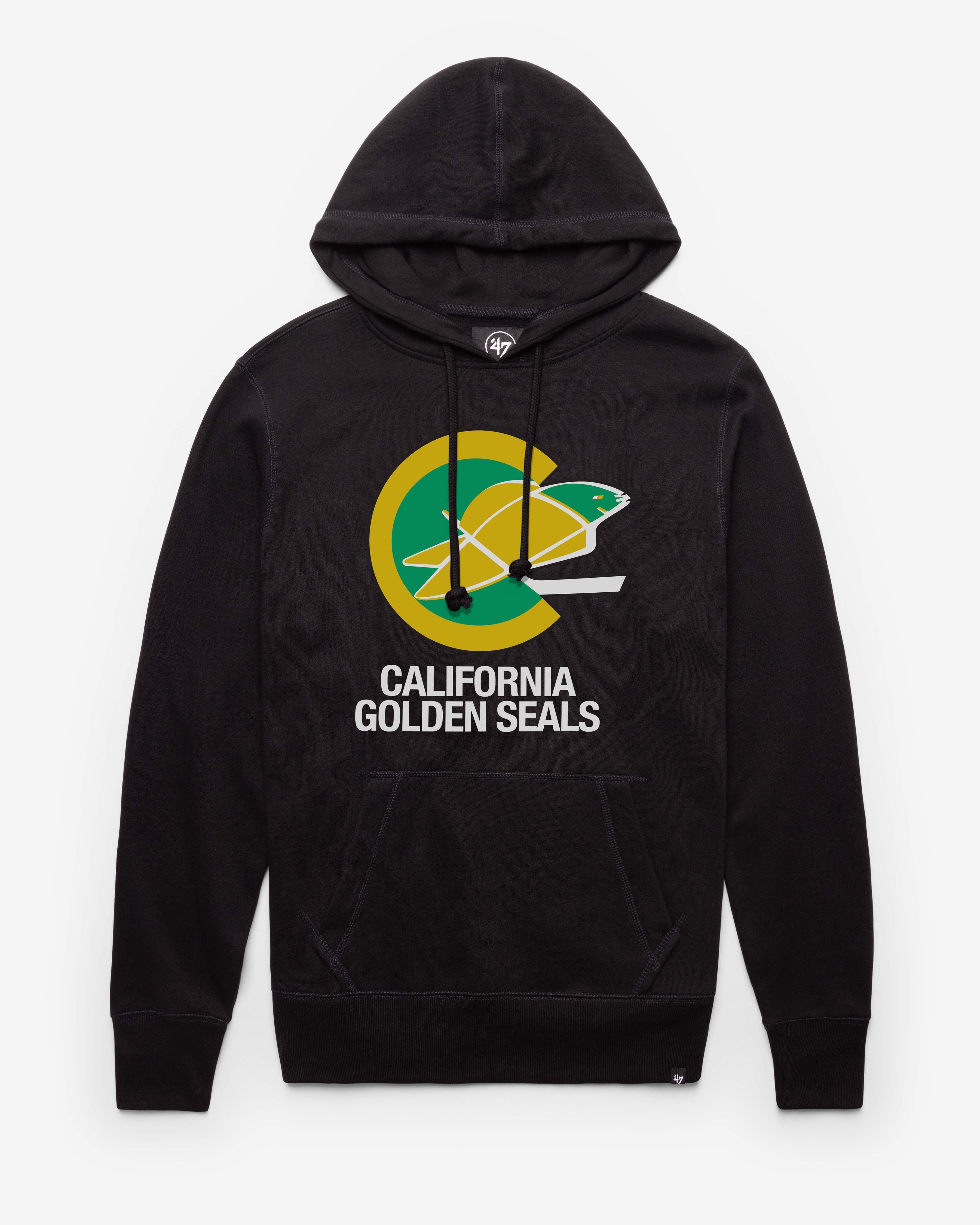 CALIFORNIA GOLDEN SEALS VINTAGE IMPRINT '47 HEADLINE HOOD JET BLACK