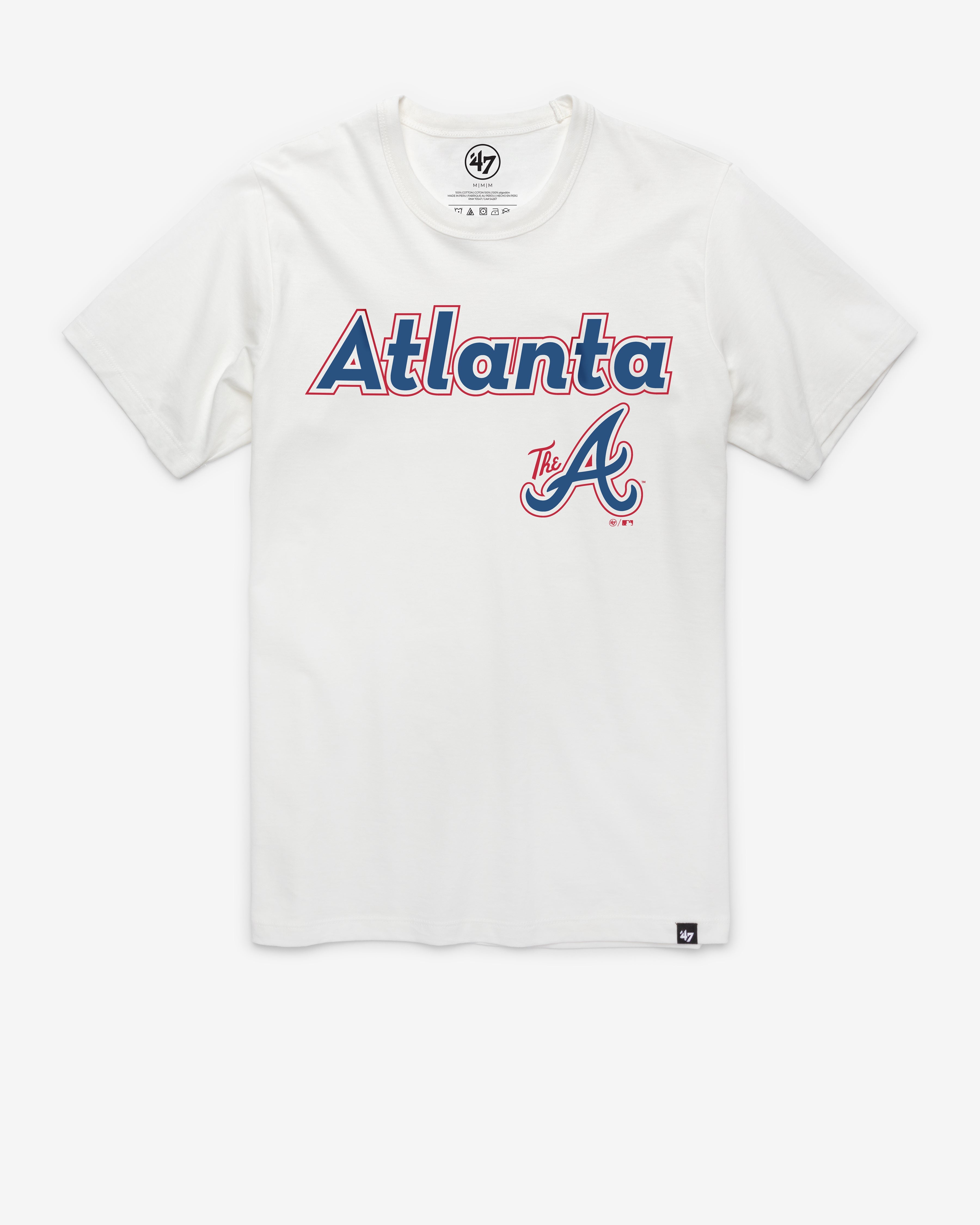 ATLANTA BRAVES CITY CONNECT PREGAME '47 FRANKLIN TEE WHITE WASH